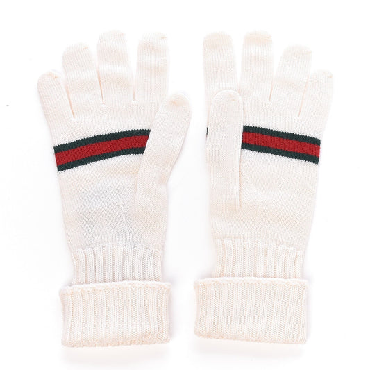 Gucci Web Stripes Gloves Wool Apparel