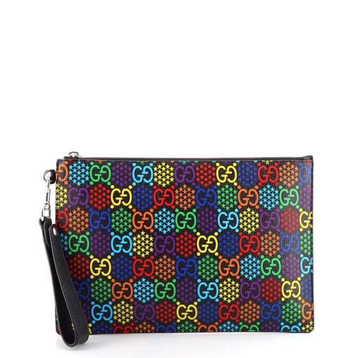 Gucci Psychedelic Rainbow GG Wristlet Clutch Bag