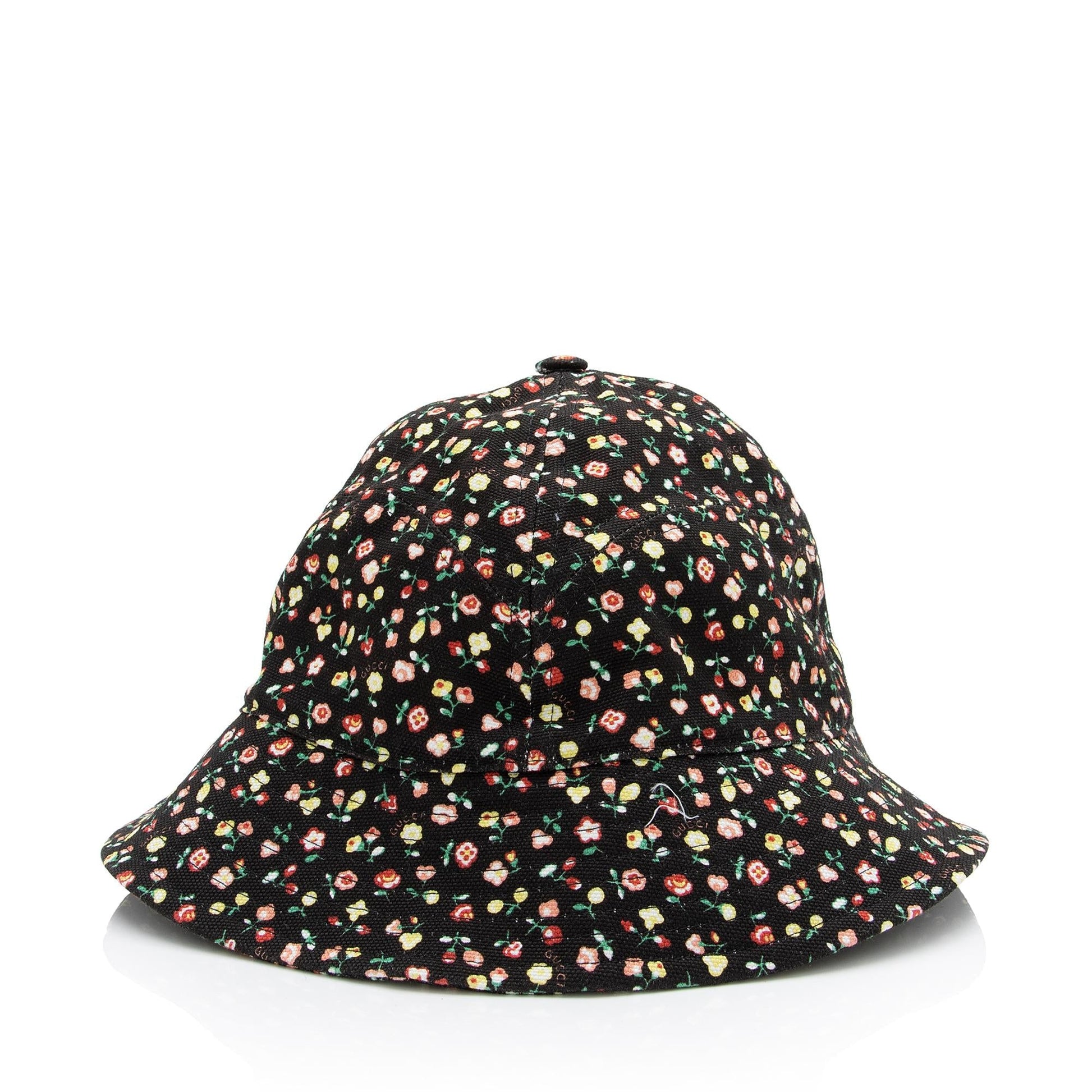 Gucci X Liberty London Cotton Floral Black Bucket Bag