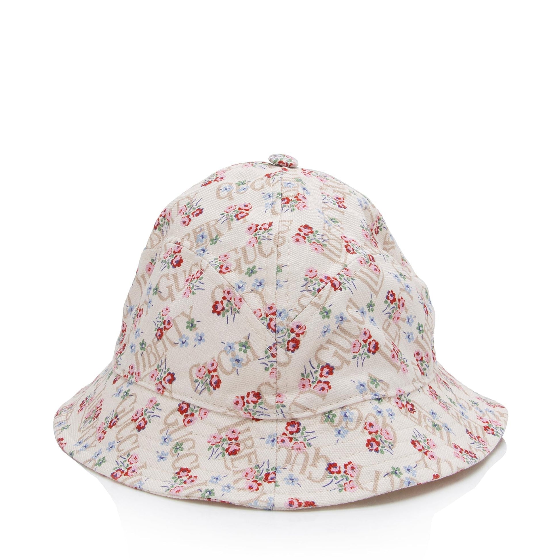 Gucci X Liberty London Cotton Floral White Pink Bucket Bag