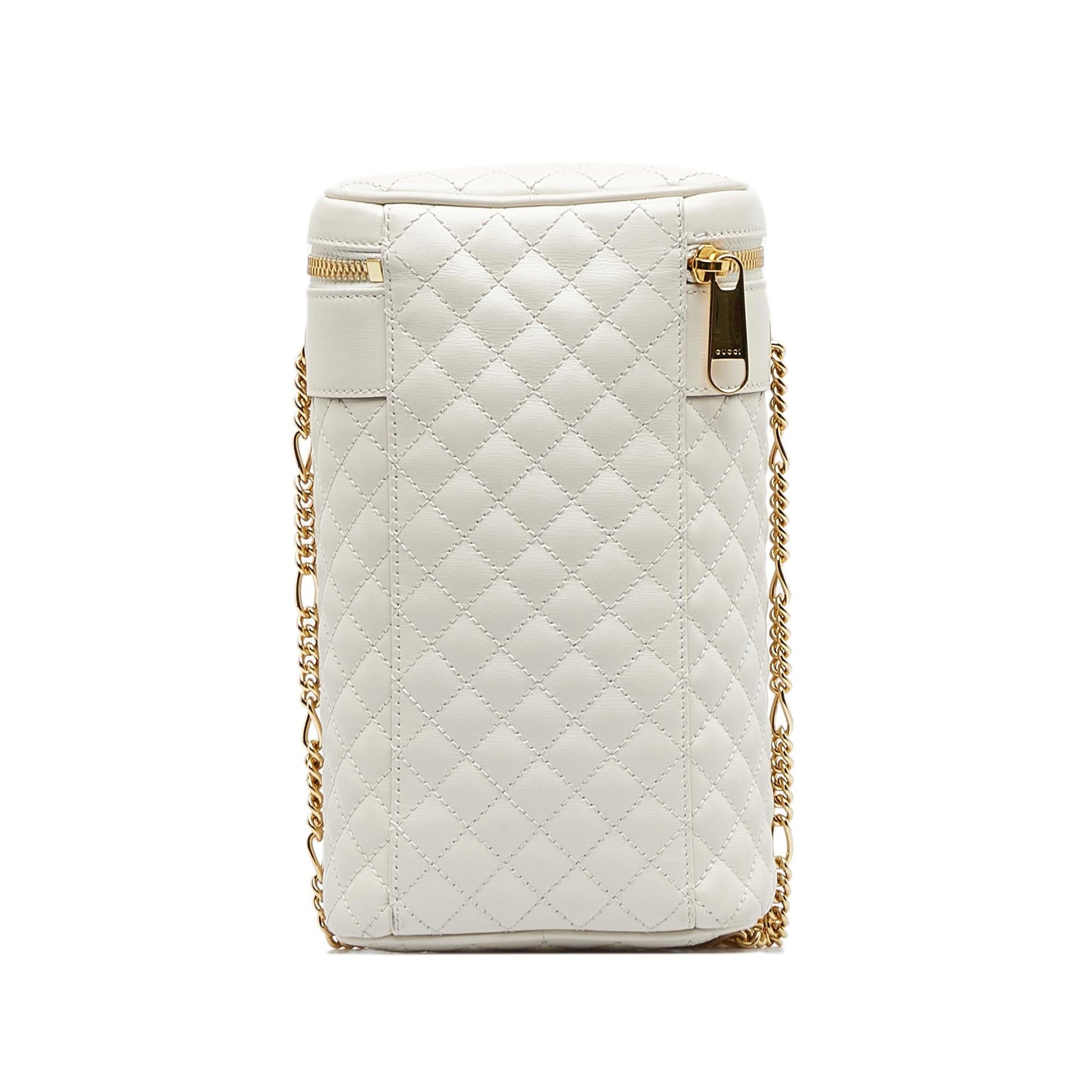 Gucci Zumi Cylindrical SHG-CYMDgl Calf White Crossbody Bag