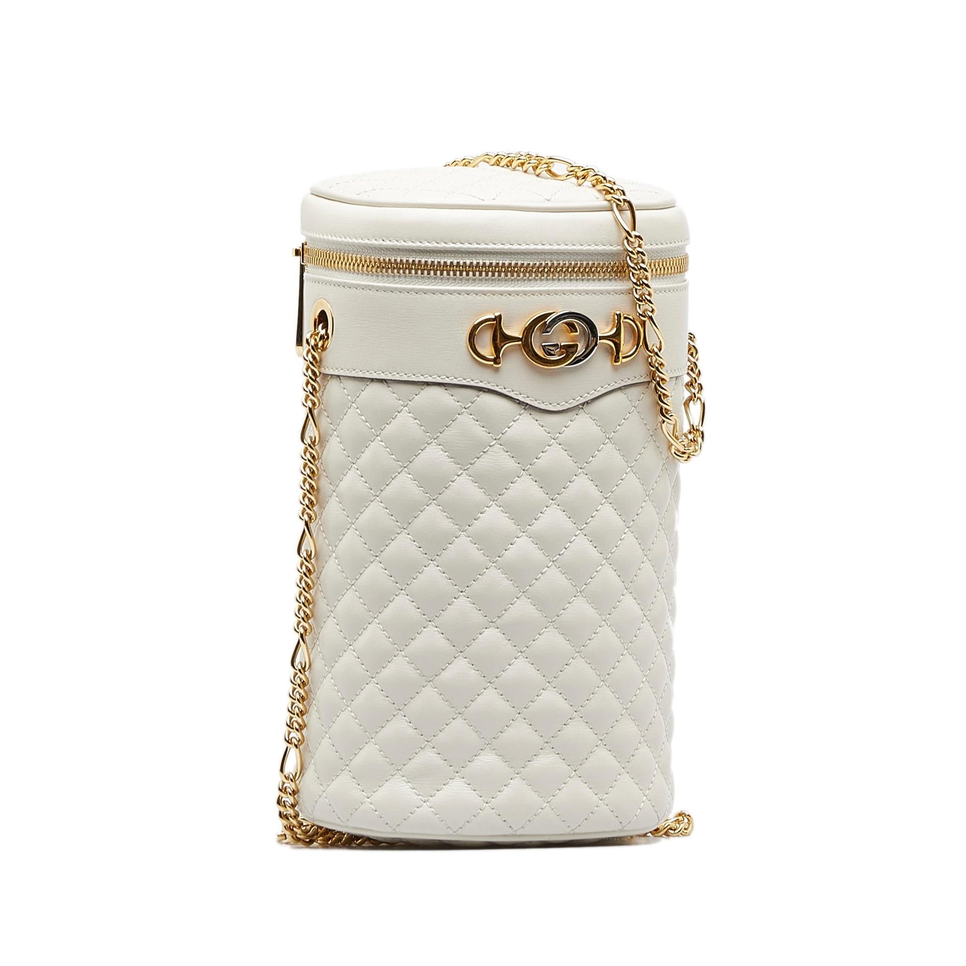 Gucci Zumi Cylindrical SHG-CYMDgl Calf White Crossbody Bag