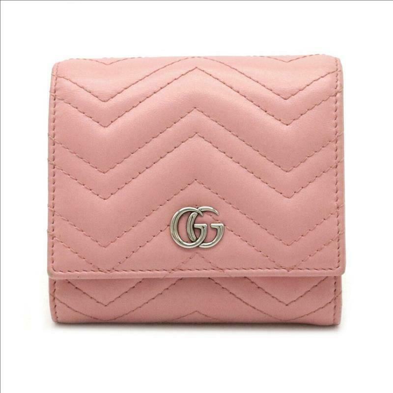 Gucci GG Marmont Chevron Quilted Flap Wallet Case