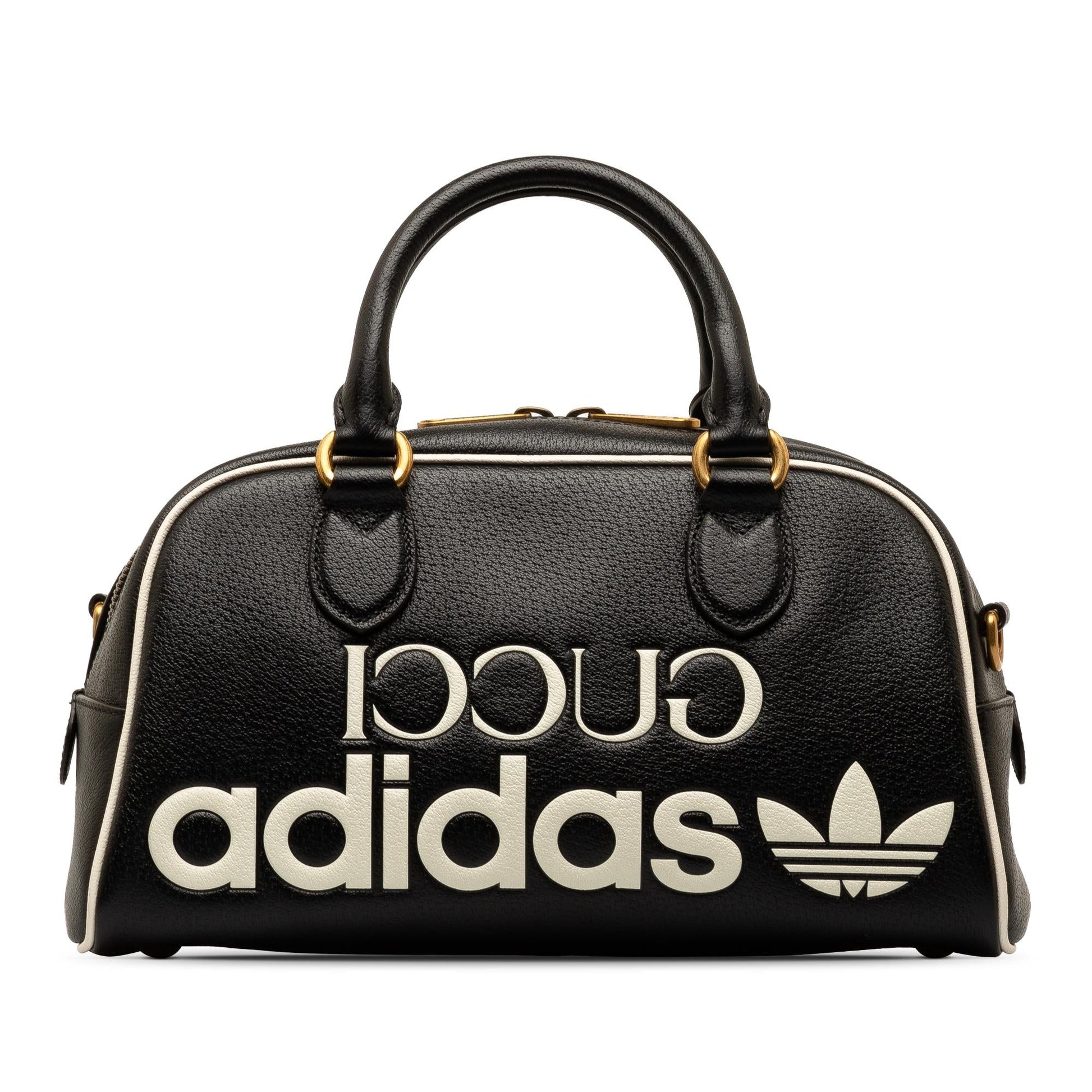 Gucci x Adidas Duffle SHG-N7PzBW Leather Calf Black Mini Travel Bag