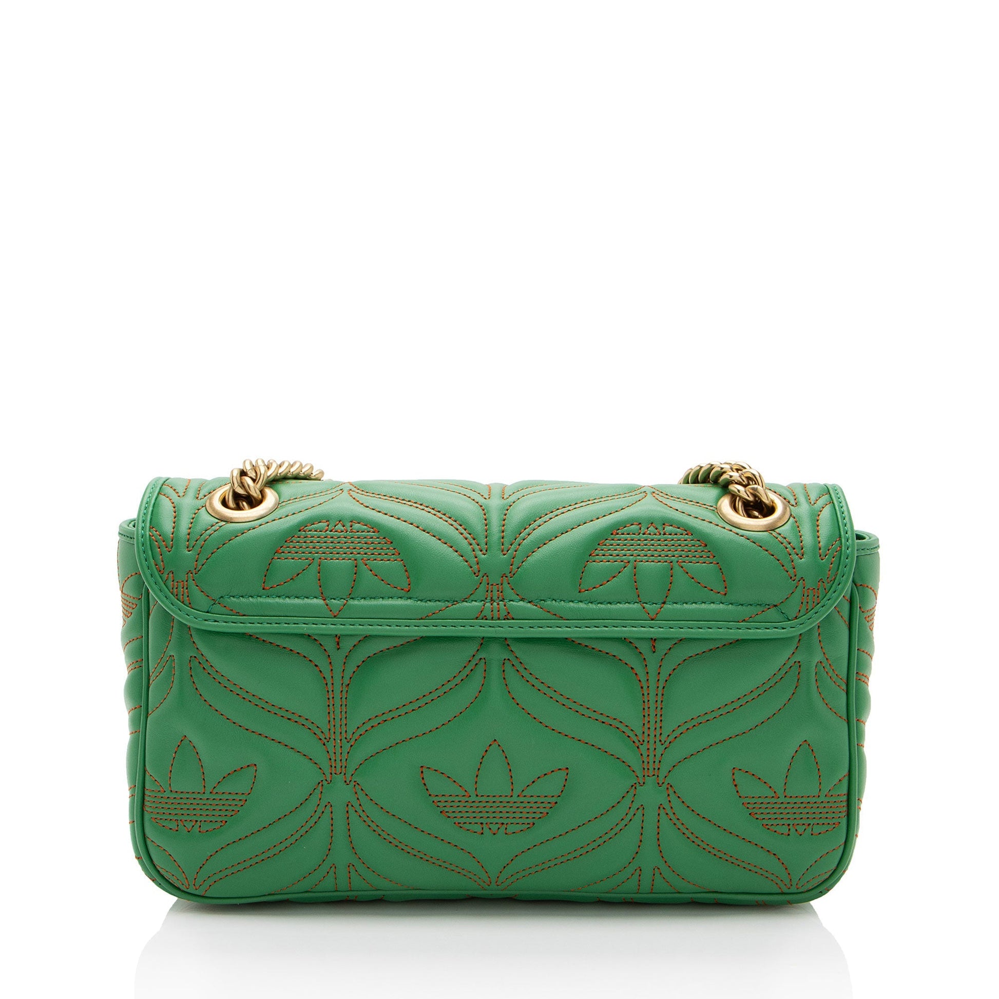 Gucci x Adidas GG Marmont Flap Matelasse Leather Green Small Crossbody Bag
