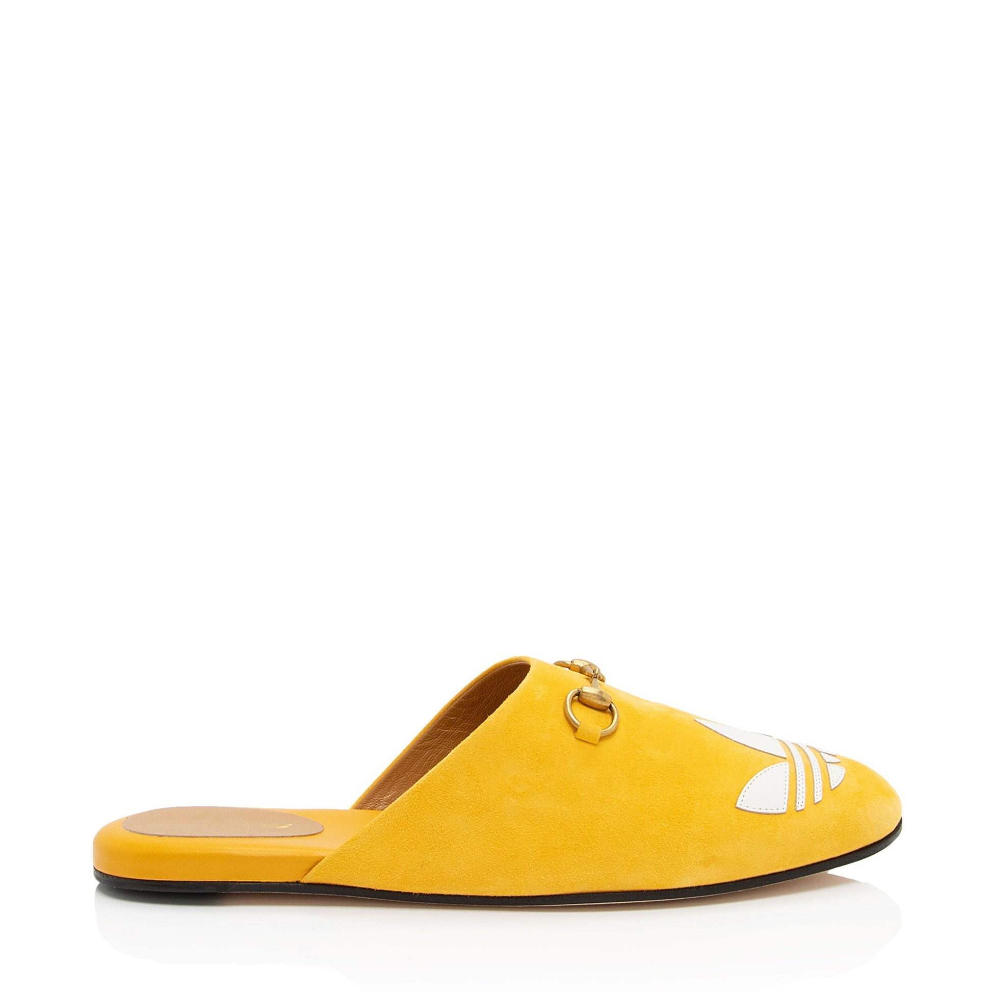 Gucci x Adidas Horsebit Slipper Slides Leather Suede White Shoes
