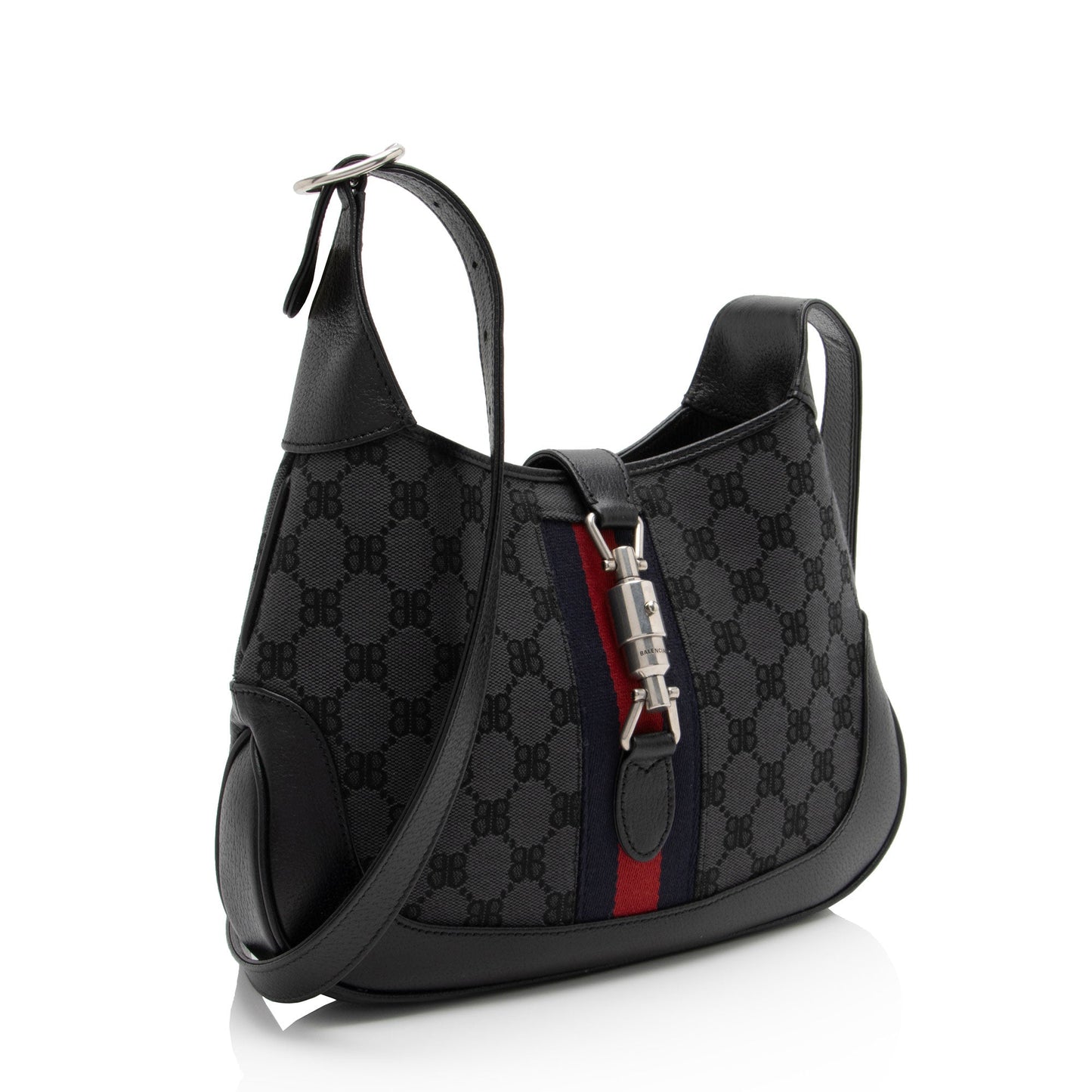 Gucci x Balenciaga BB Supreme Hacker Leather Canvas Black Small Crossbody Bag