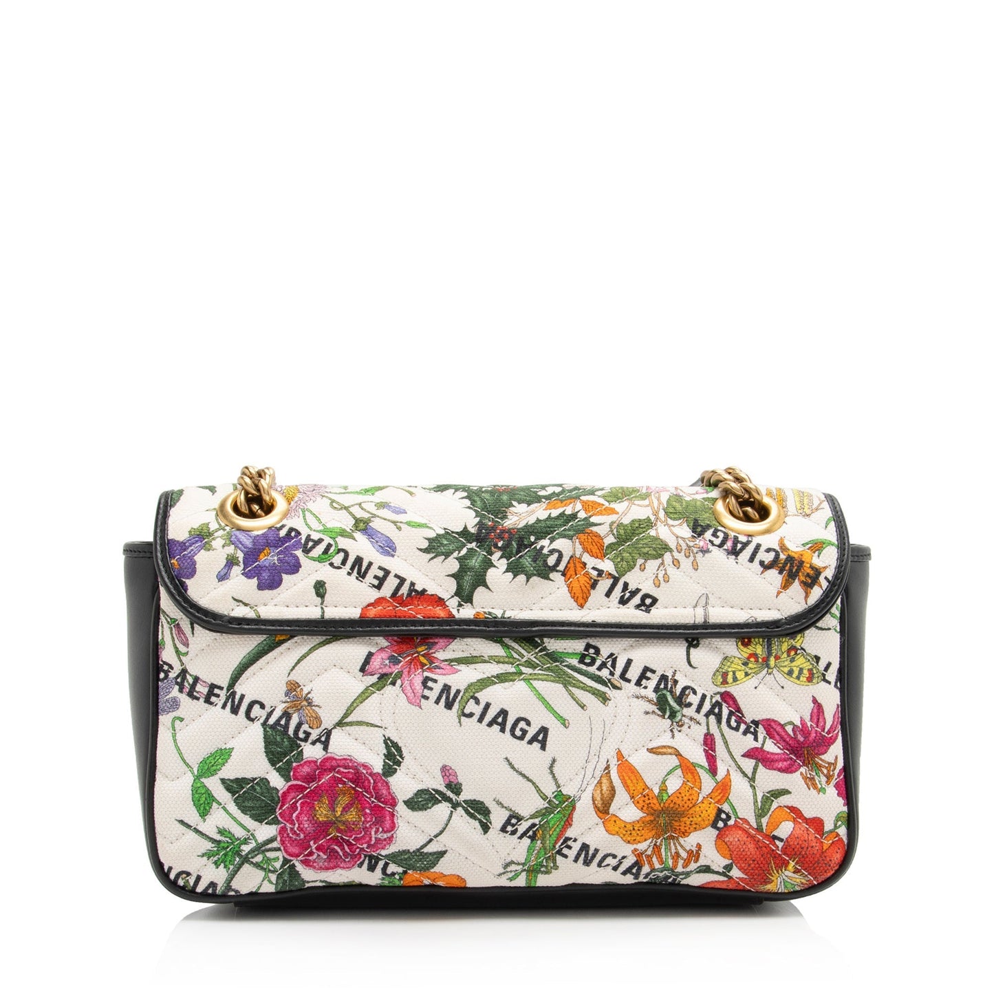 Gucci x Luxury Balenciaga Trending Flora Canvas Small Flap Marmont Shoulder Bag