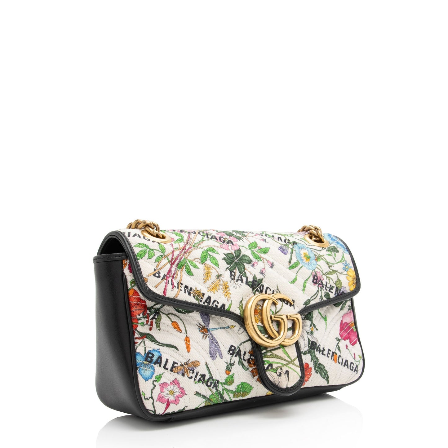 Gucci x Luxury Balenciaga Trending Flora Canvas Small Flap Marmont Shoulder Bag