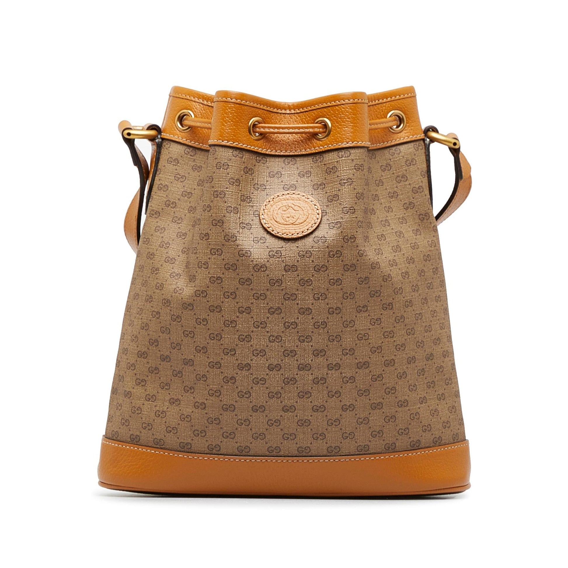 Gucci x Disney GG Supreme SHG-USm5CD Canvas Brown Small Bucket Shoulder Bag