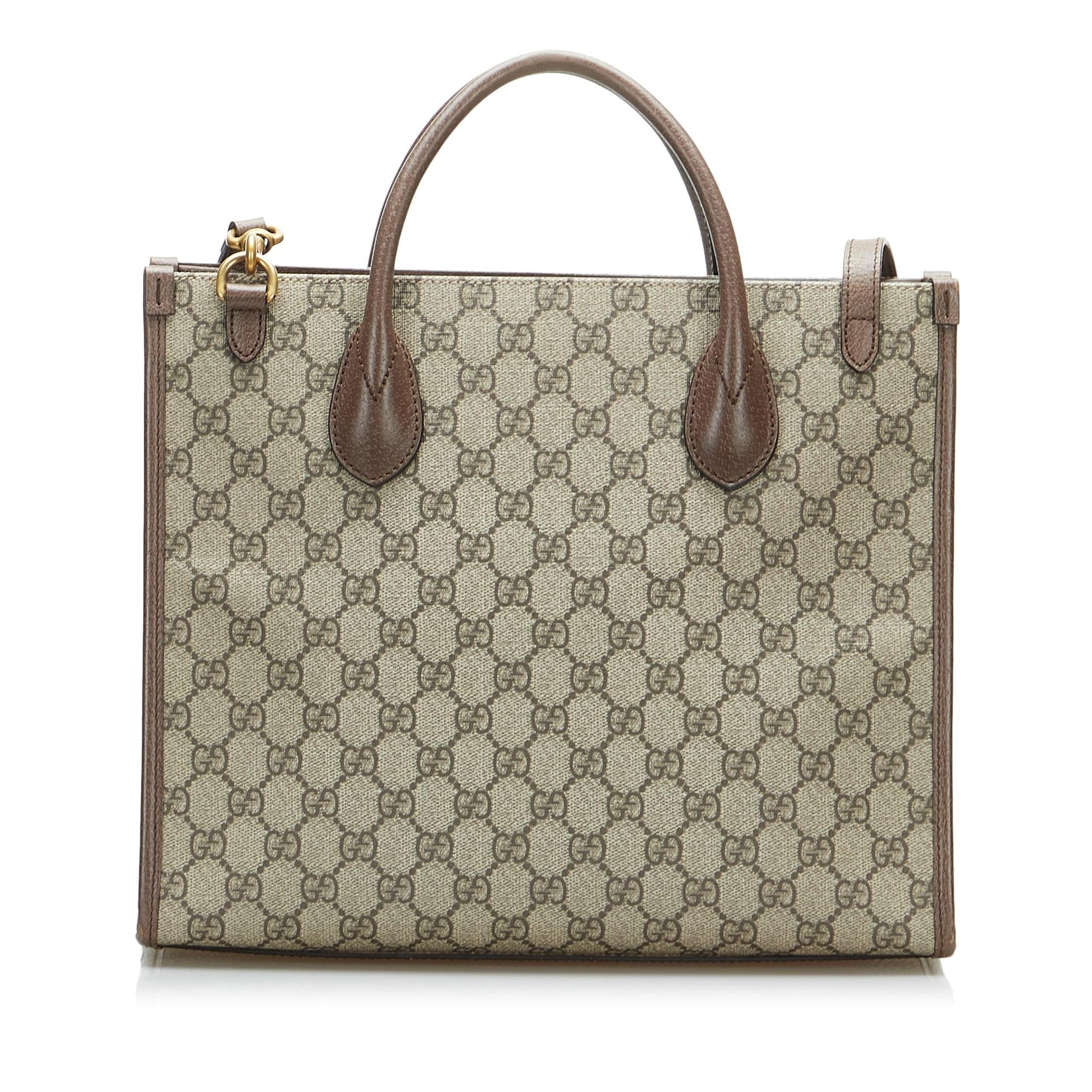 Gucci x Disney GG Supreme Donald Canvas Brown Small Satchel Bag