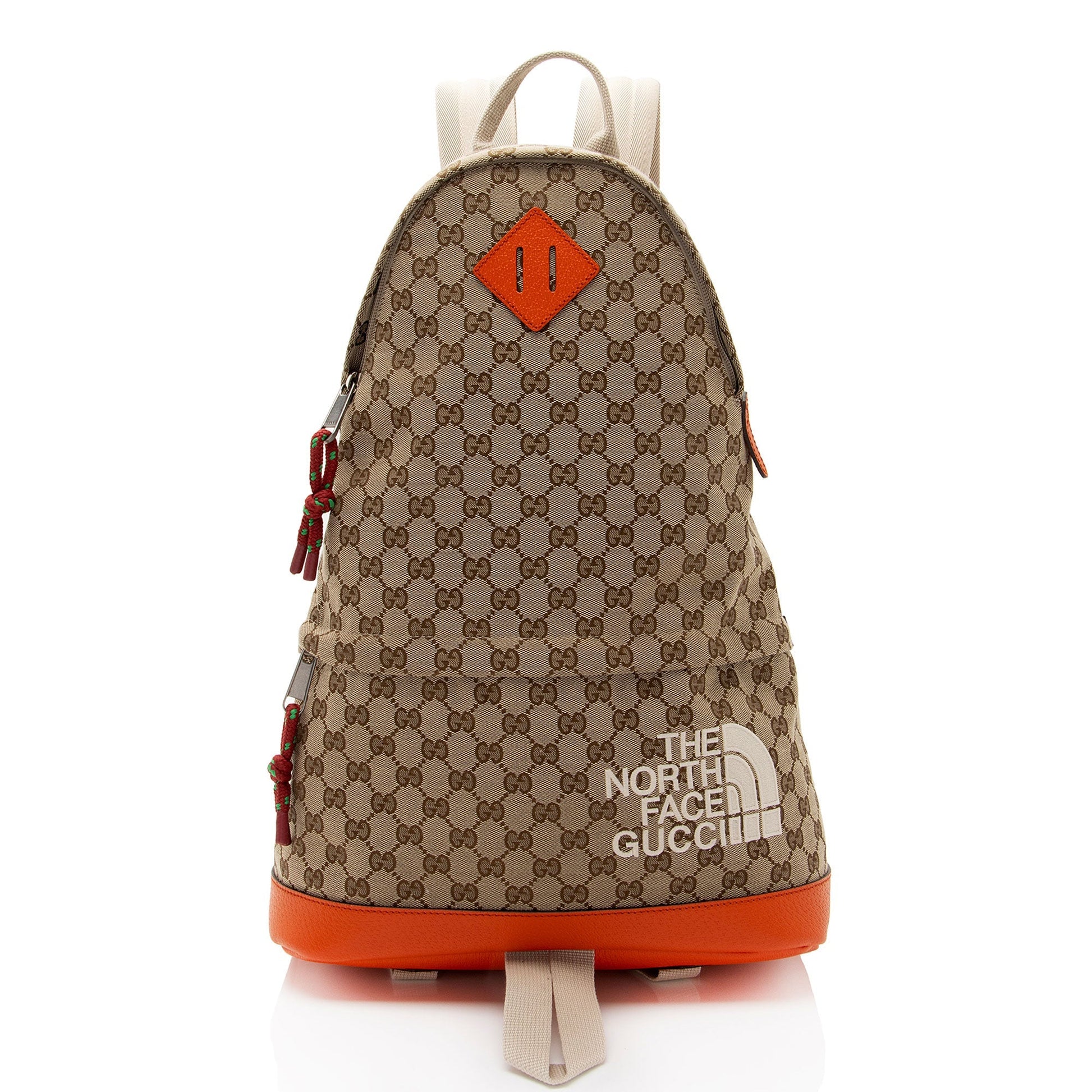 Gucci x North Face GG Backpack Leather Canvas Nylon Beige Shoulder Bag Shf Ek8Yky