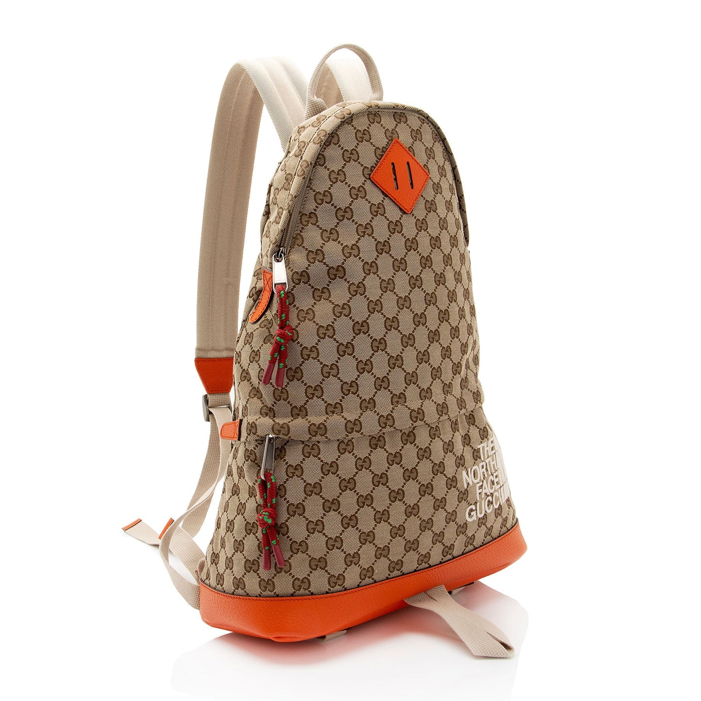 Gucci x North Face GG Backpack Leather Canvas Nylon Beige Shoulder Bag Shf Ek8Yky