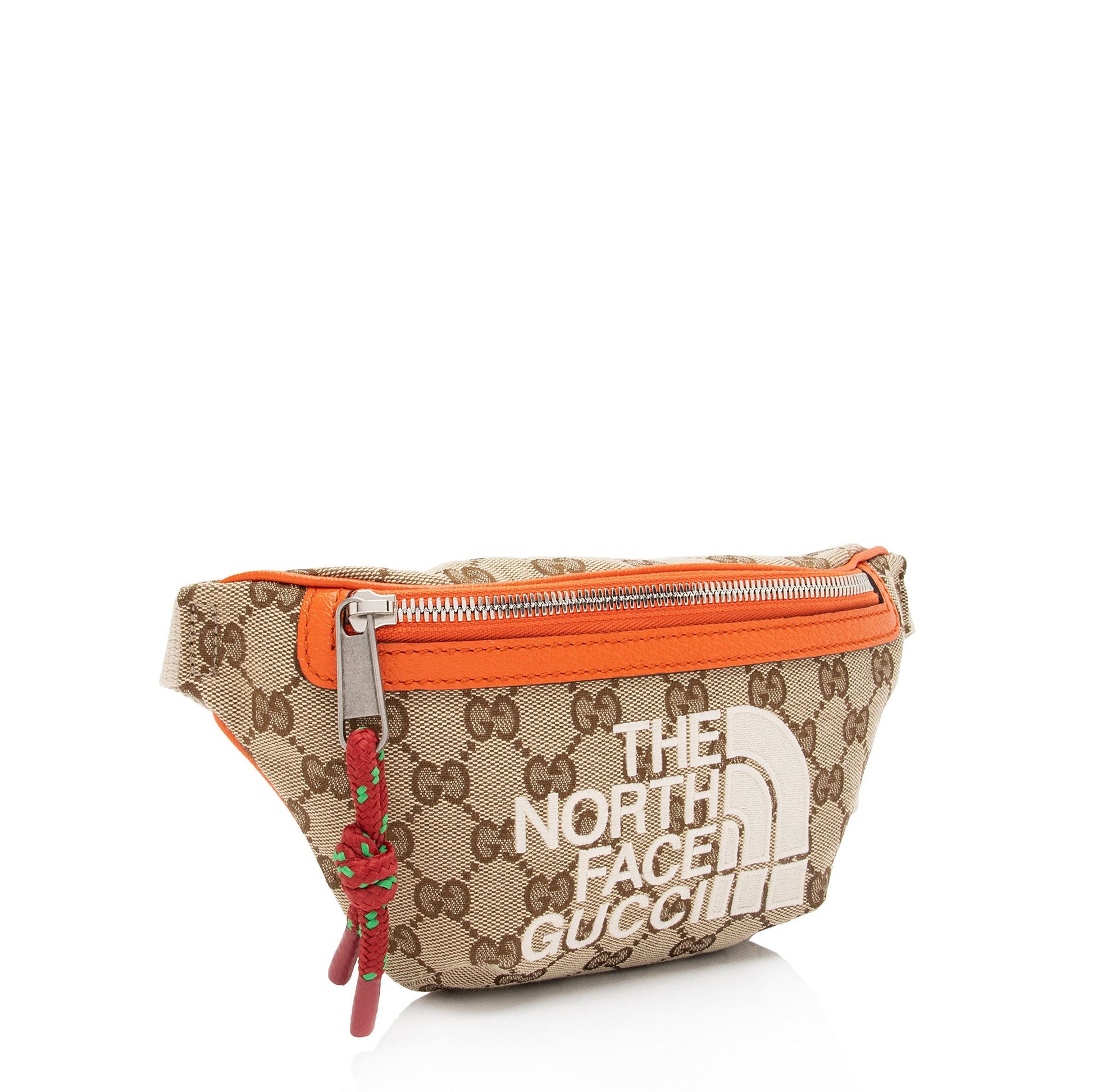 Gucci x North Face GG Belt Leather Canvas Nylon Beige Accessory
