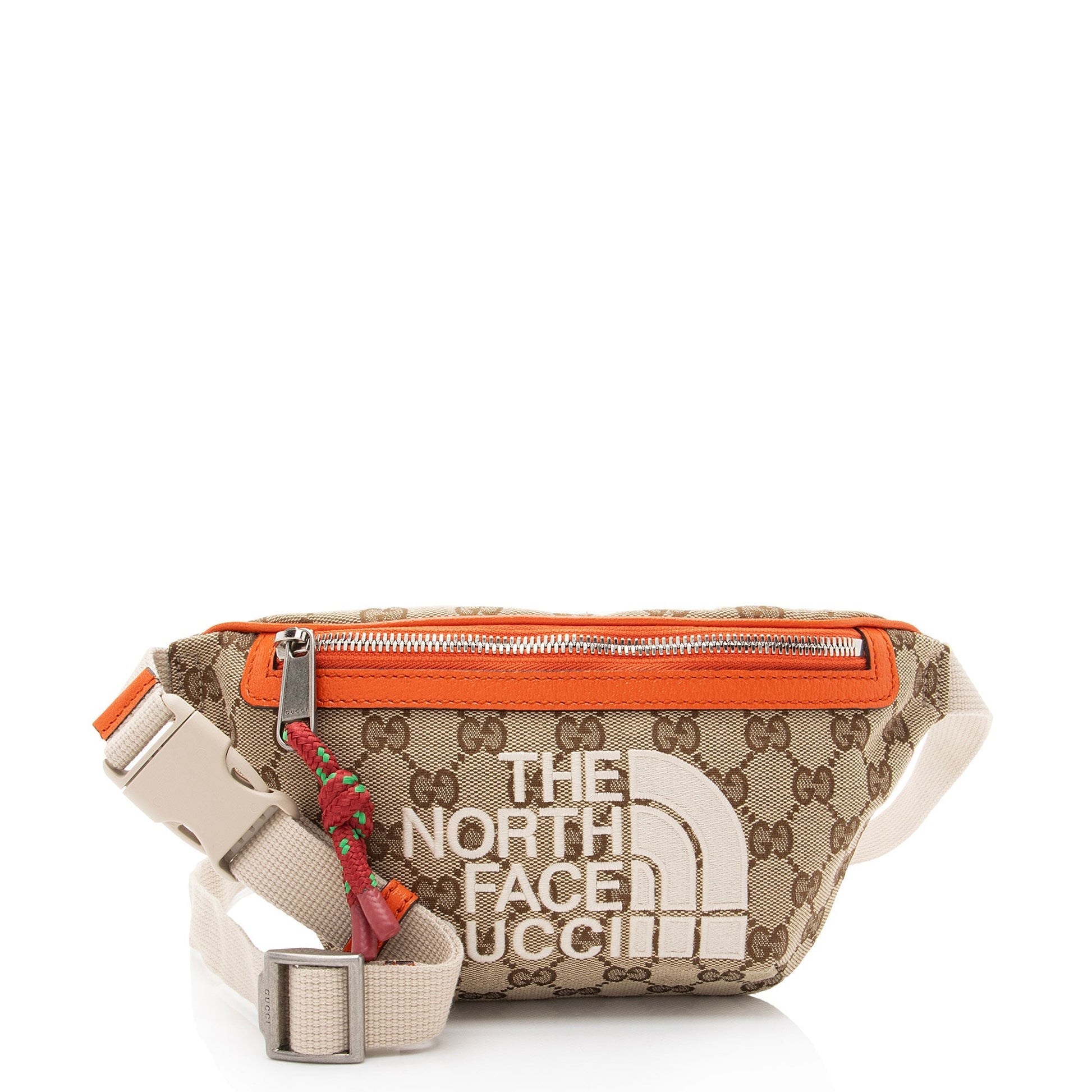 Gucci x North Face GG Belt Leather Canvas Nylon Brown Accessory