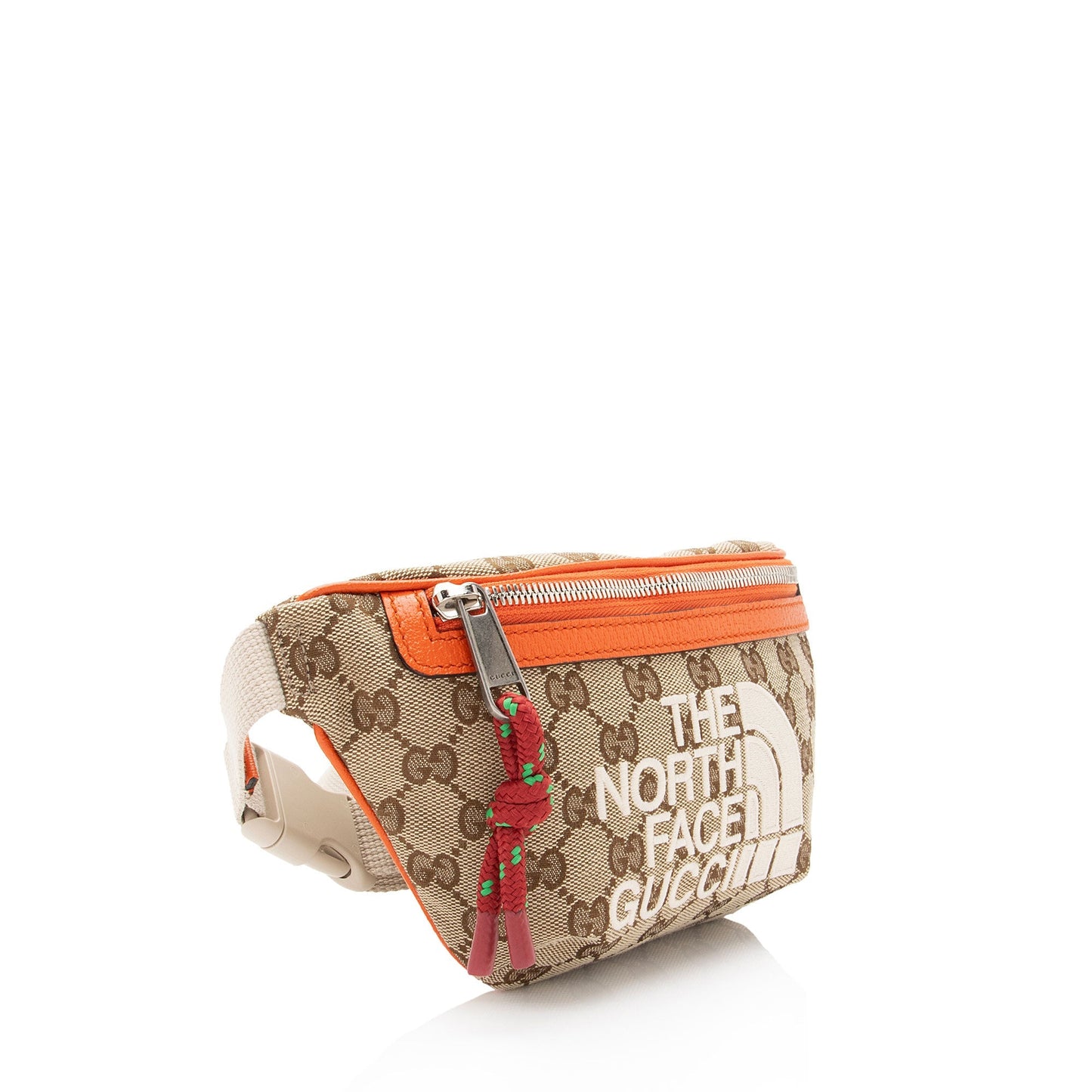 Gucci x North Face GG Belt Leather Canvas Nylon Brown Accessory