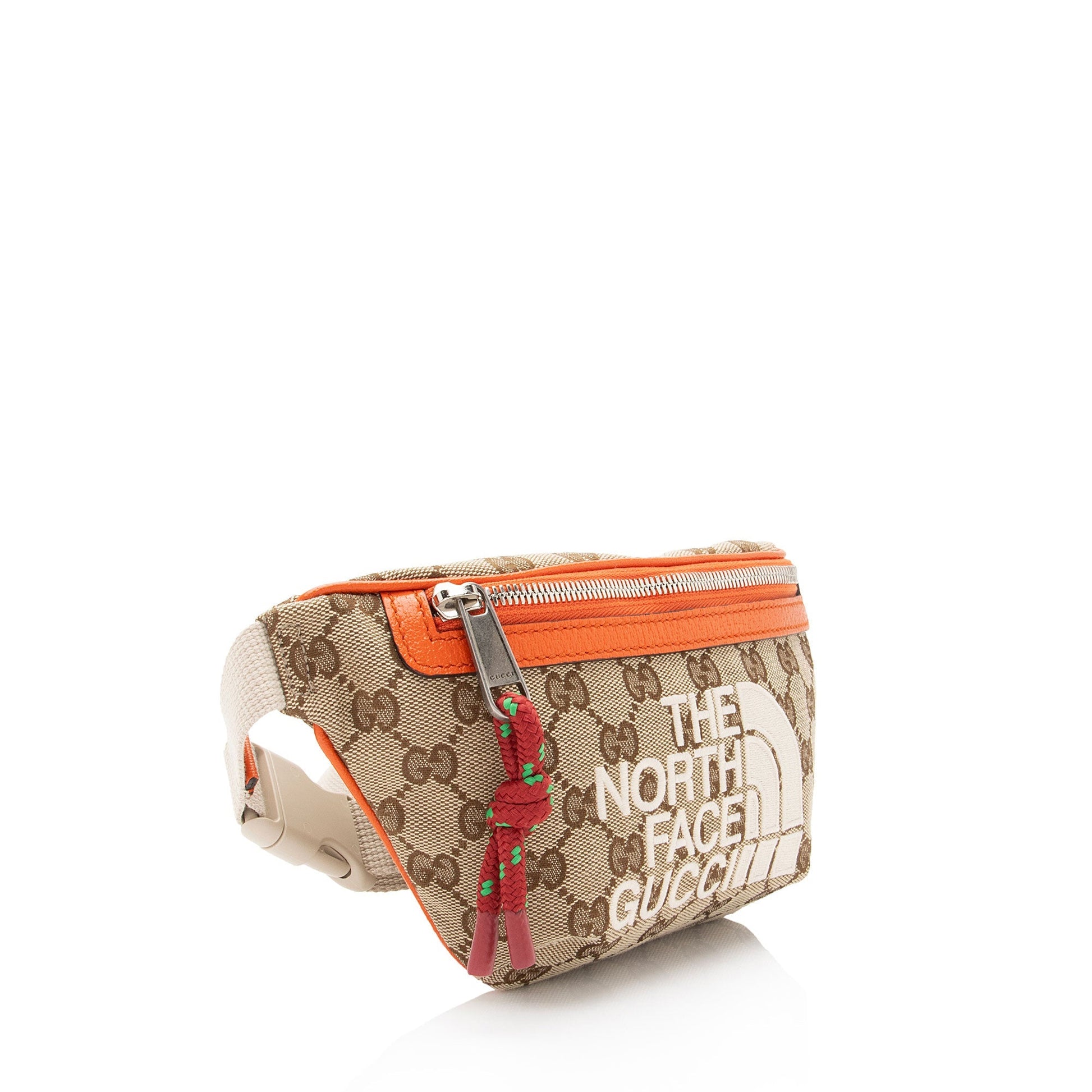 Gucci x North Face GG Belt Leather Canvas Nylon Brown Accessory