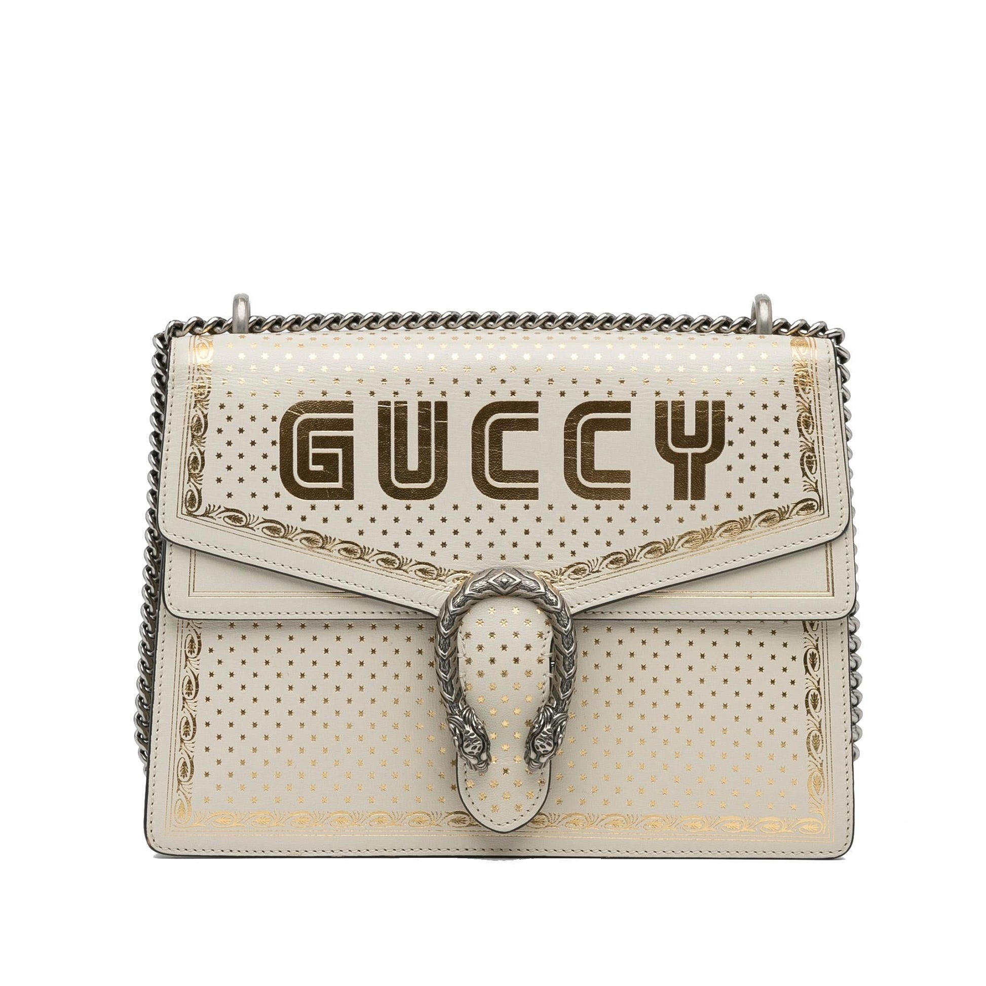 Gucci x Sega Guccy Dionysus SHG-n6vSCH Calf White Medium Shoulder Bag