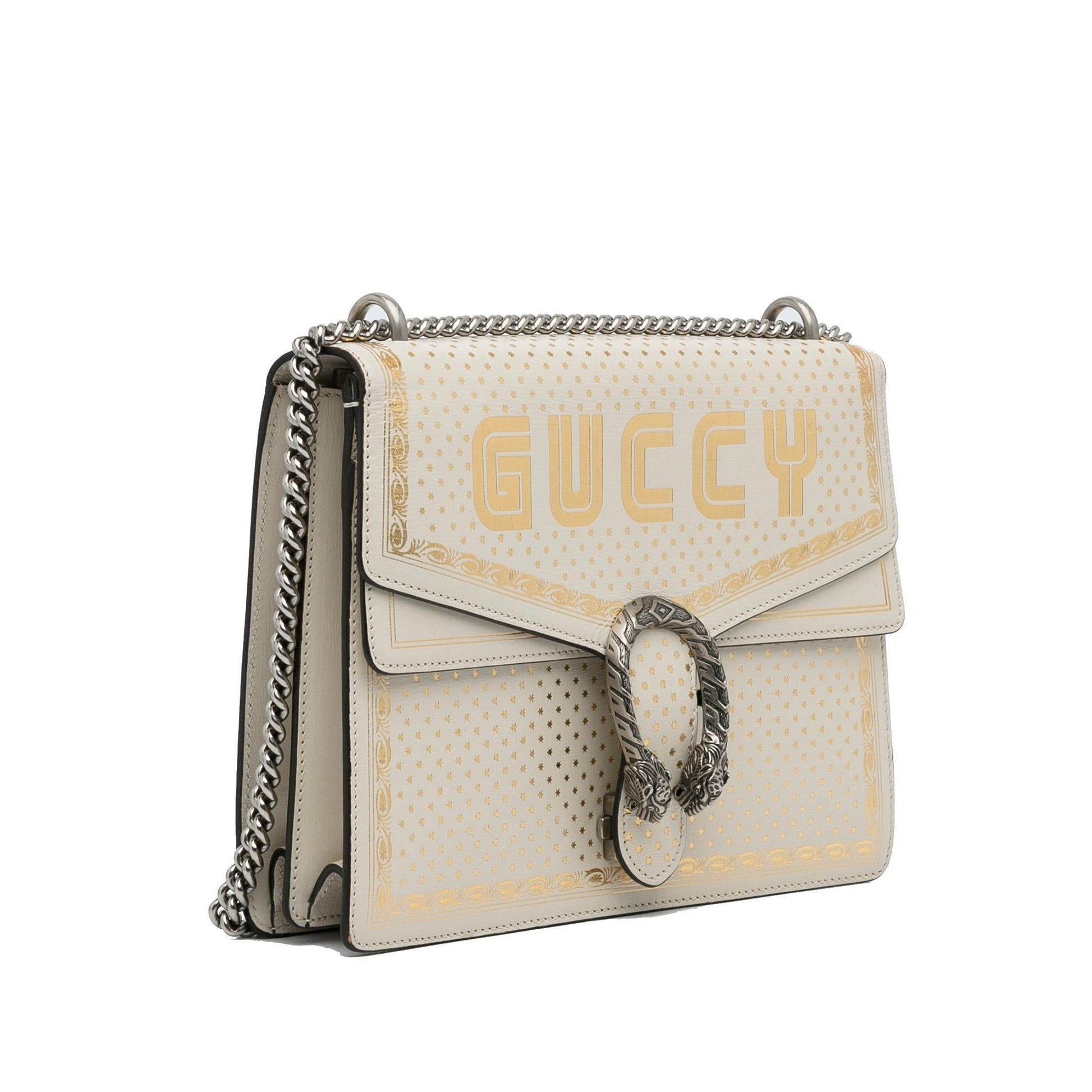 Gucci x Sega Guccy Dionysus SHG-n6vSCH Calf White Medium Shoulder Bag