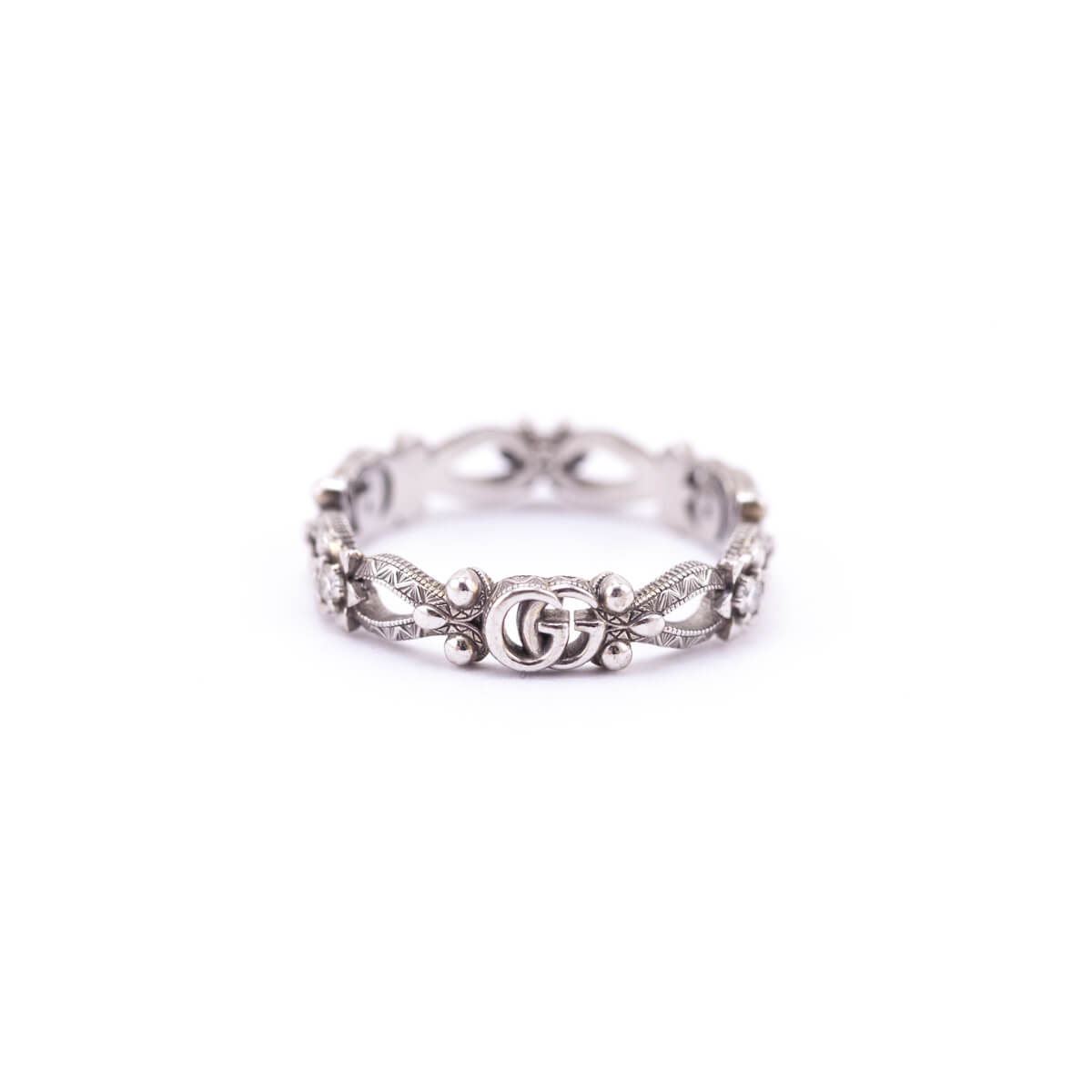 Gucci 18K White Gold Flora Narrow Ring