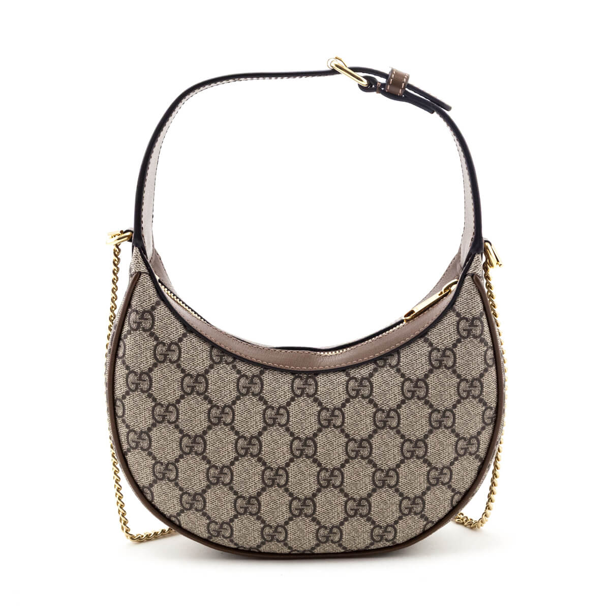 Gucci Beige GG Supreme Monogram Mini Retro Interlocking G Half Moon Bag