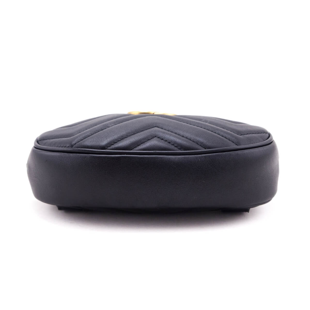 Gucci Black Calfskin Matelasse GG Marmont Belt Bag
