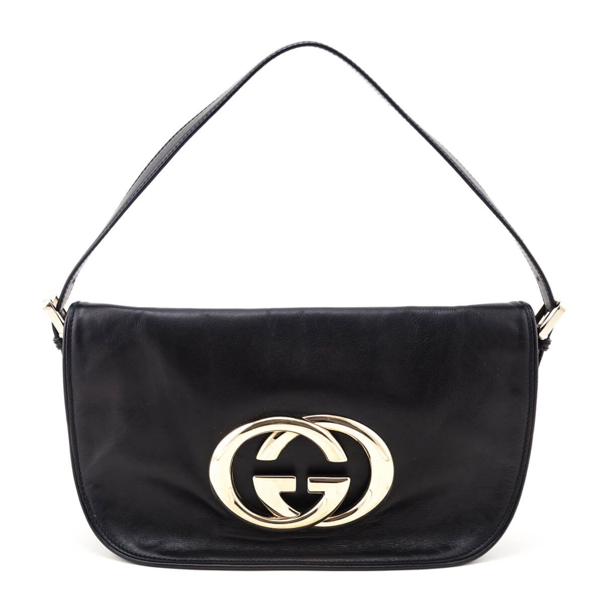 Gucci Black Leather Small Britt Shoulder Bag