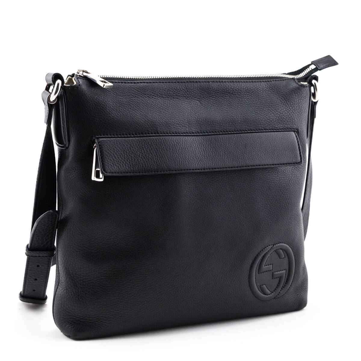 Gucci Black Pebbled Calfskin Medium Soho Messenger Bag