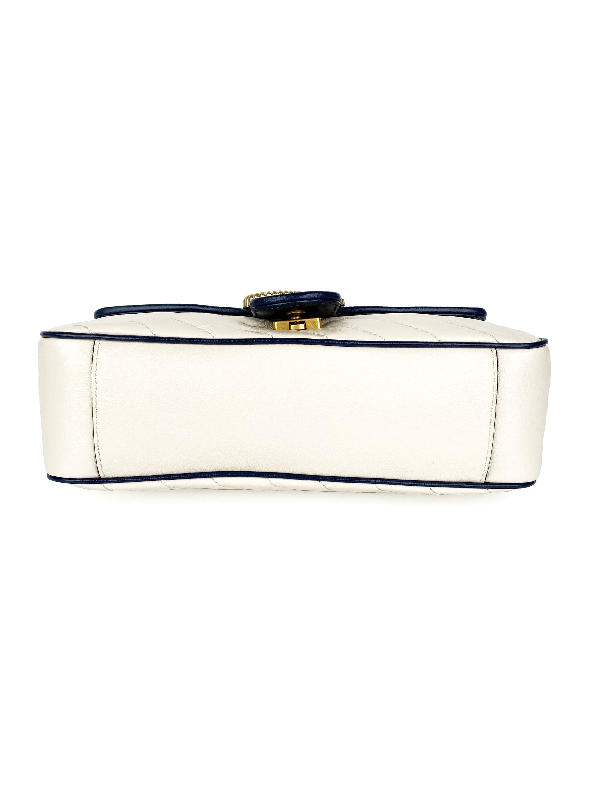 Gucci GG Marmont Torchon White & Blue Shoulder Bag