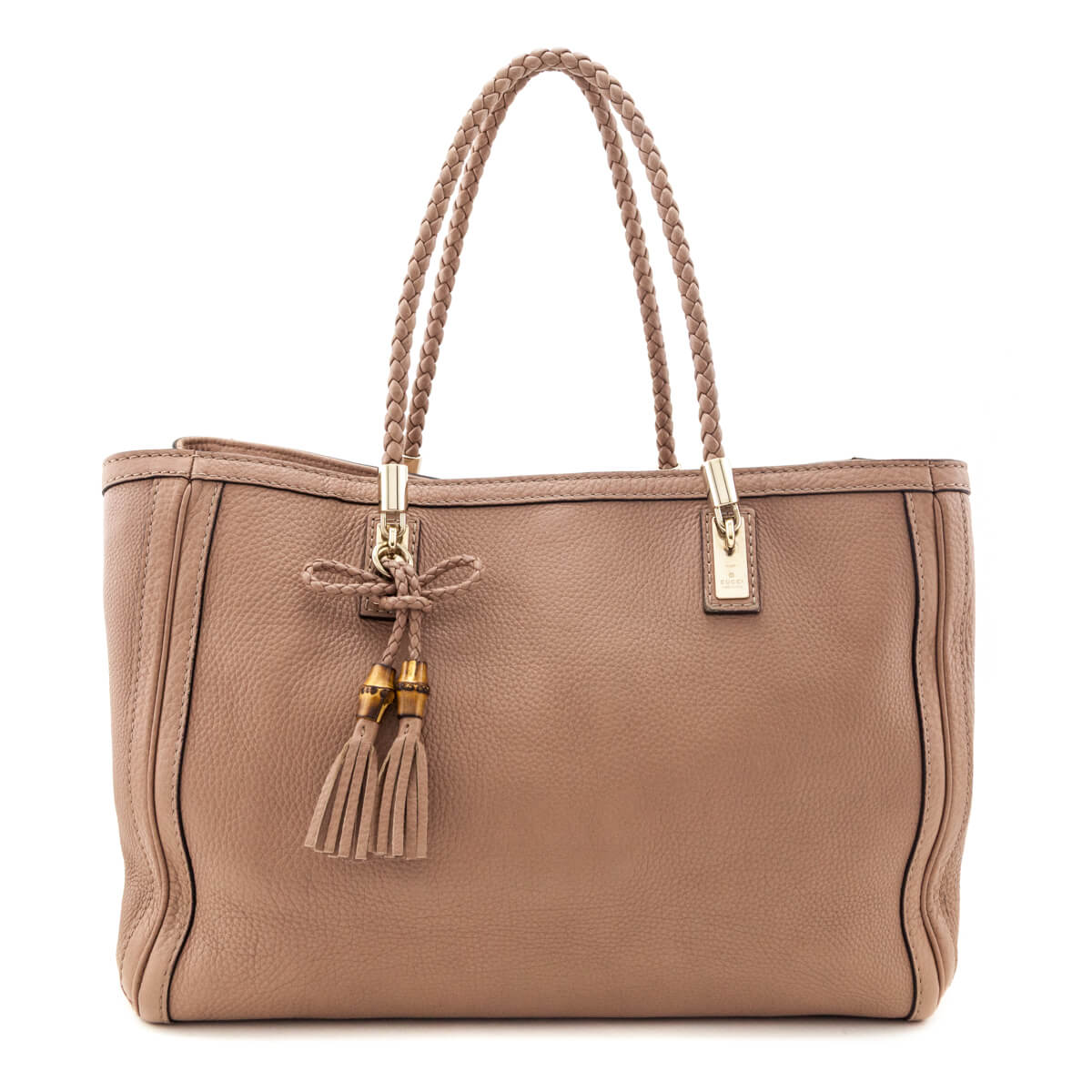Gucci Rose Beige Pebbled Calfskin Medium Bella Tote