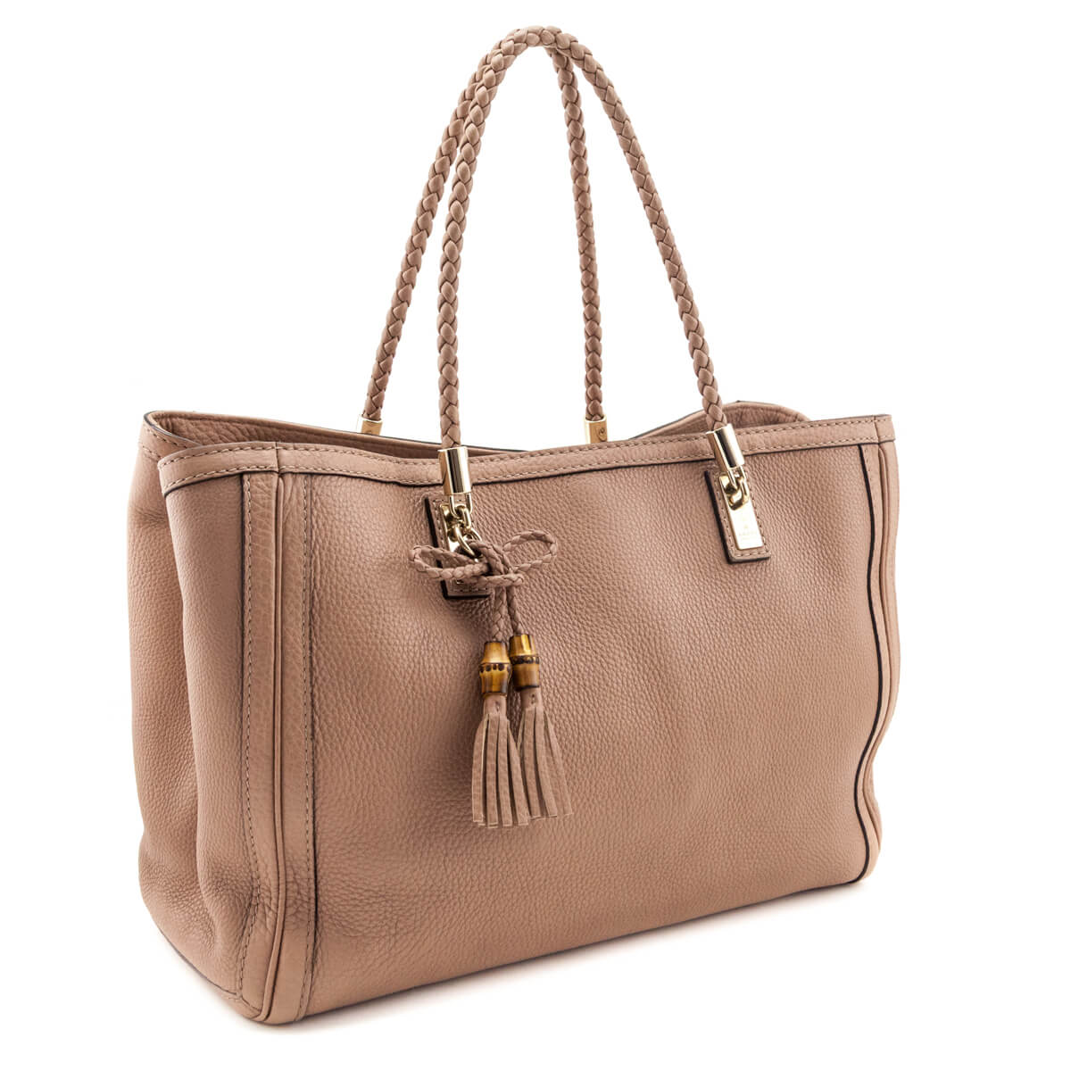 Gucci Rose Beige Pebbled Calfskin Medium Bella Tote