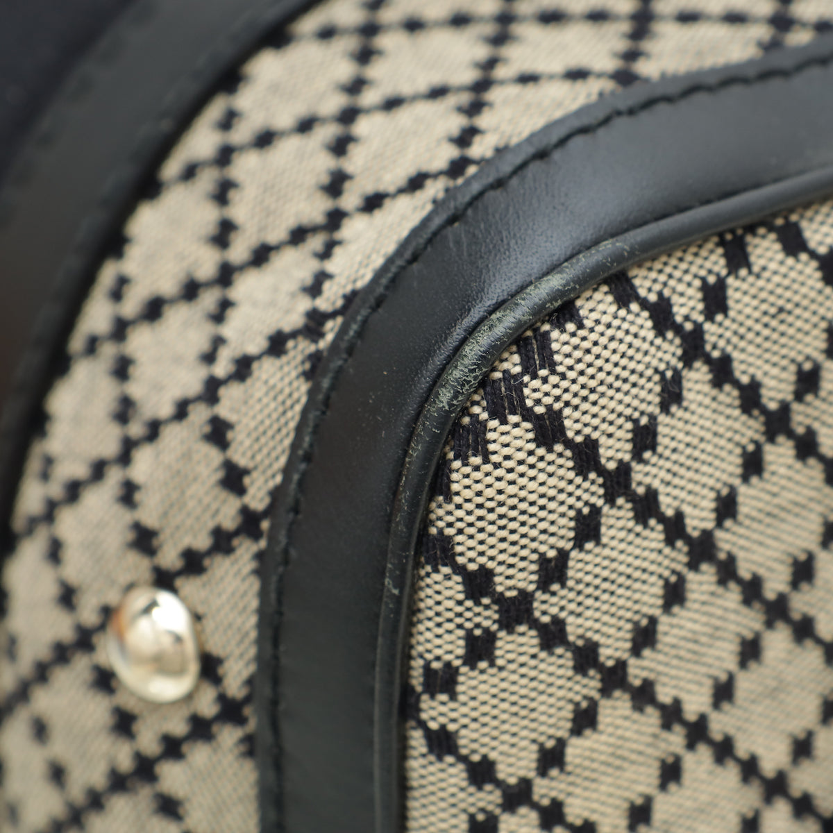 Gucci Black Diamante Web Small Joy Boston Small Bag