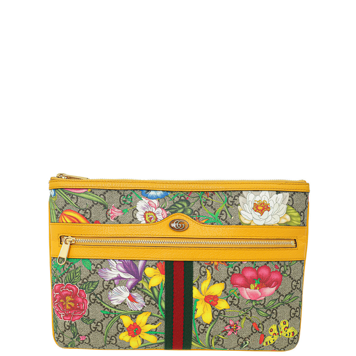 Gucci Multicolor GG Supreme Floral Ophidia Pouch