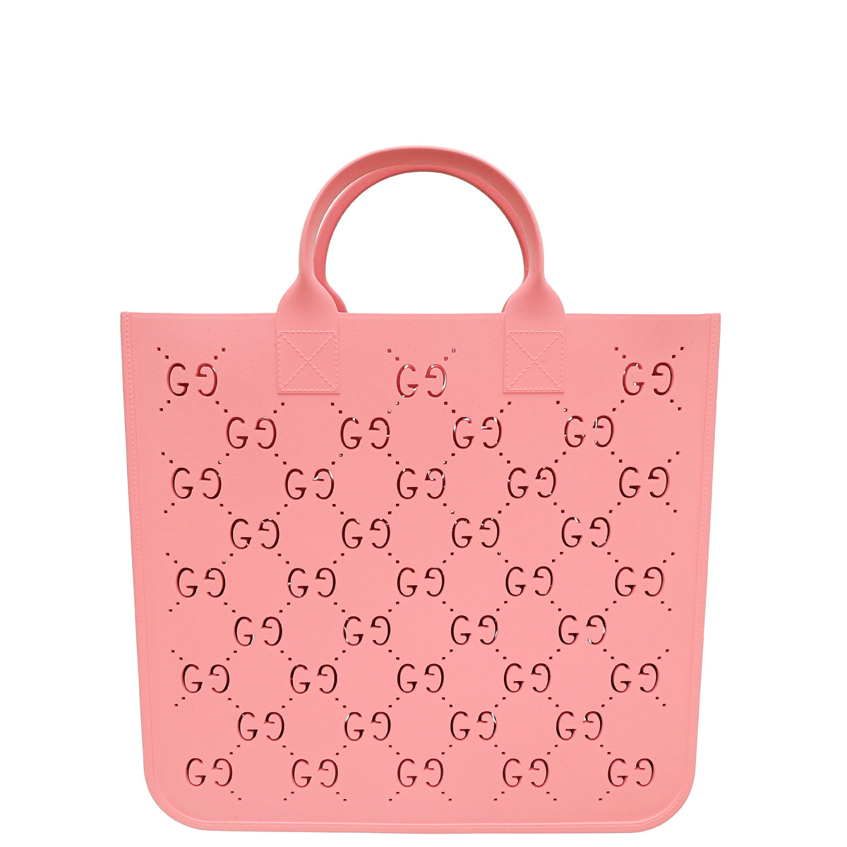Gucci Pink GG Motif Rubber Tote Bag