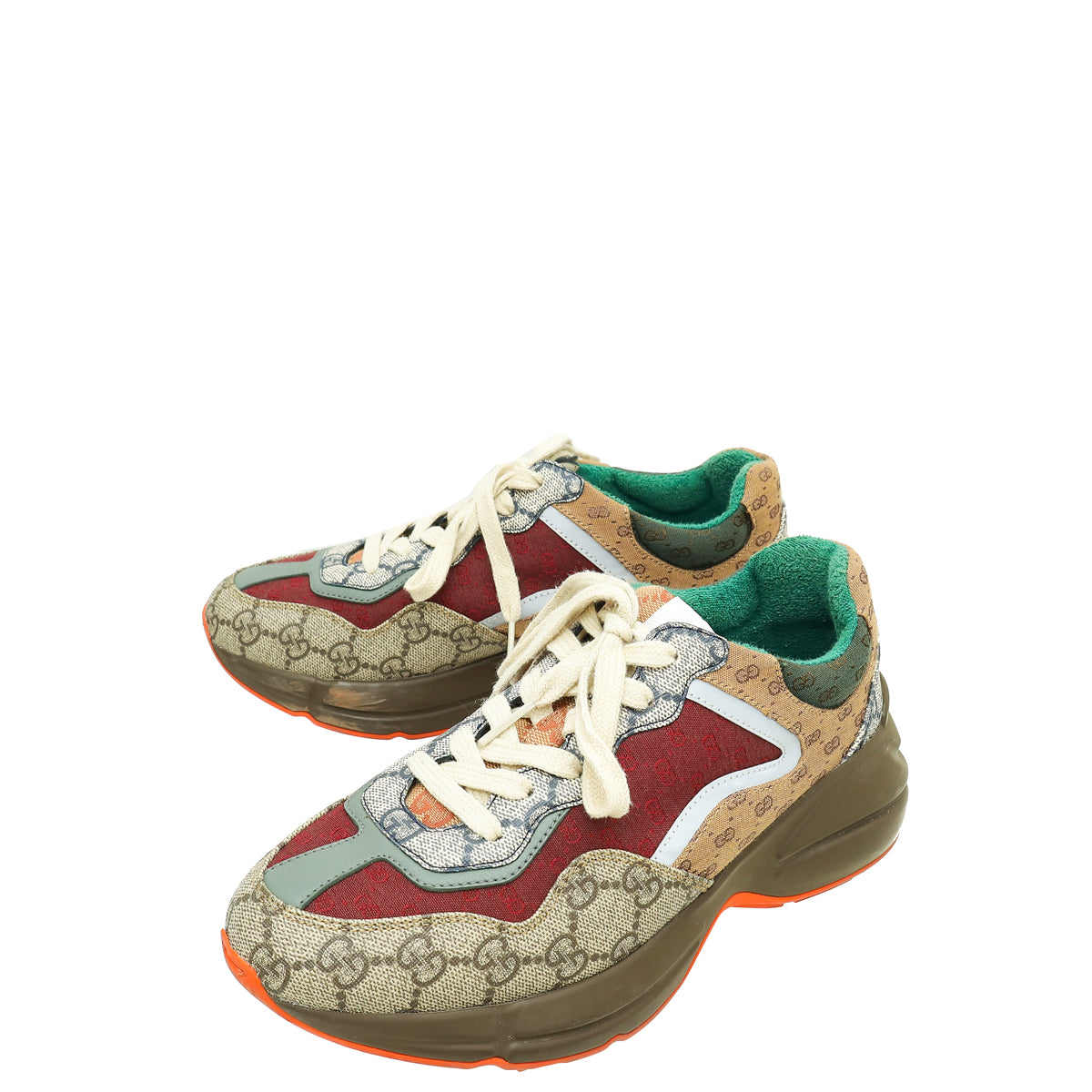 Gucci Tricolor Mix Monogram GG Rhyton Sneaker 37.5