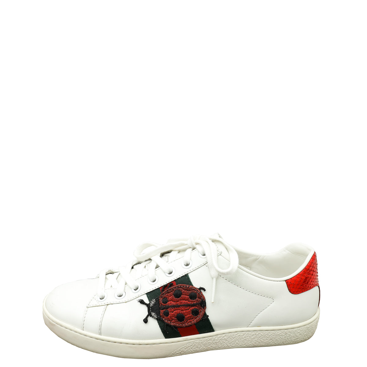 Gucci White Ace Pineapple x Ladybug Embroidered Sneakers 37