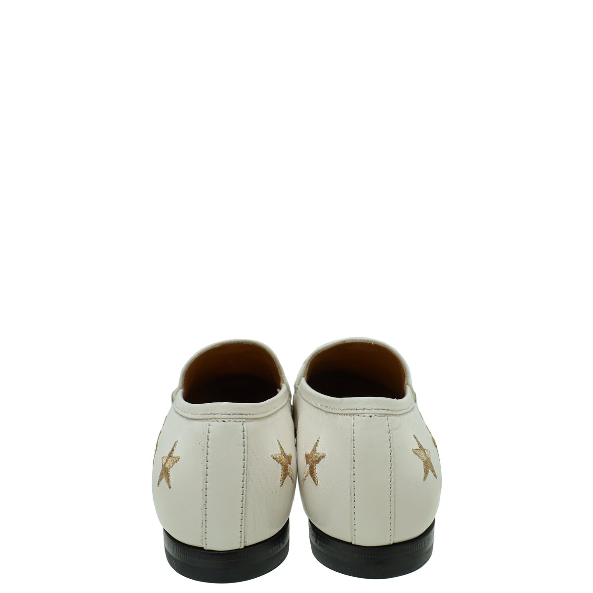 Gucci Mystic White Bee Star Embroidered Jord n Horsebit Loafer 36.5