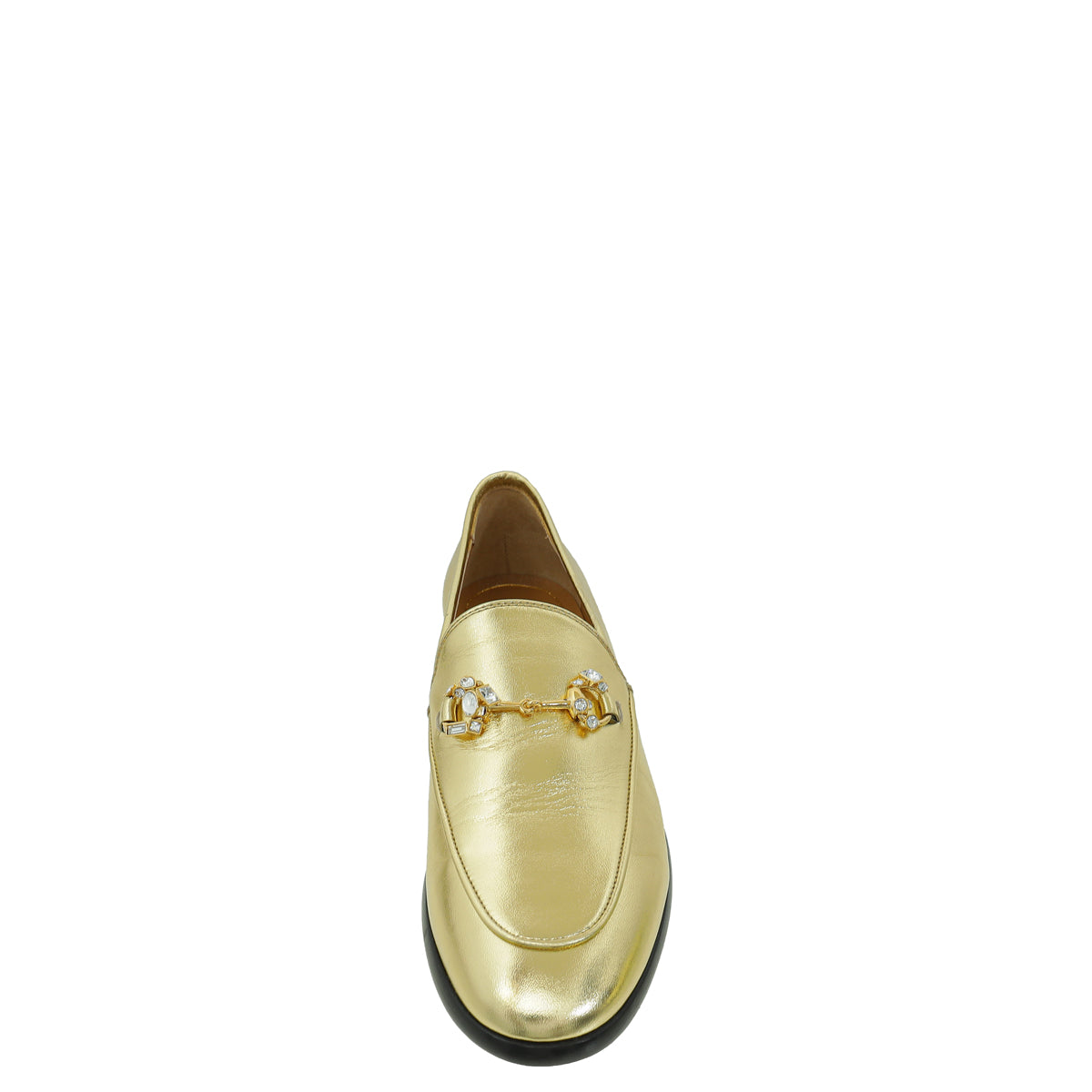 Gucci Gold Jord n Crystal Loafer 37.5