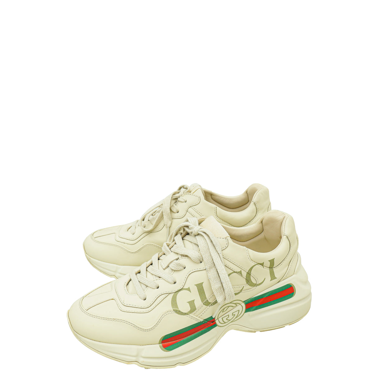 Gucci Mystic Beige Logo Rhyton Sneaker 38