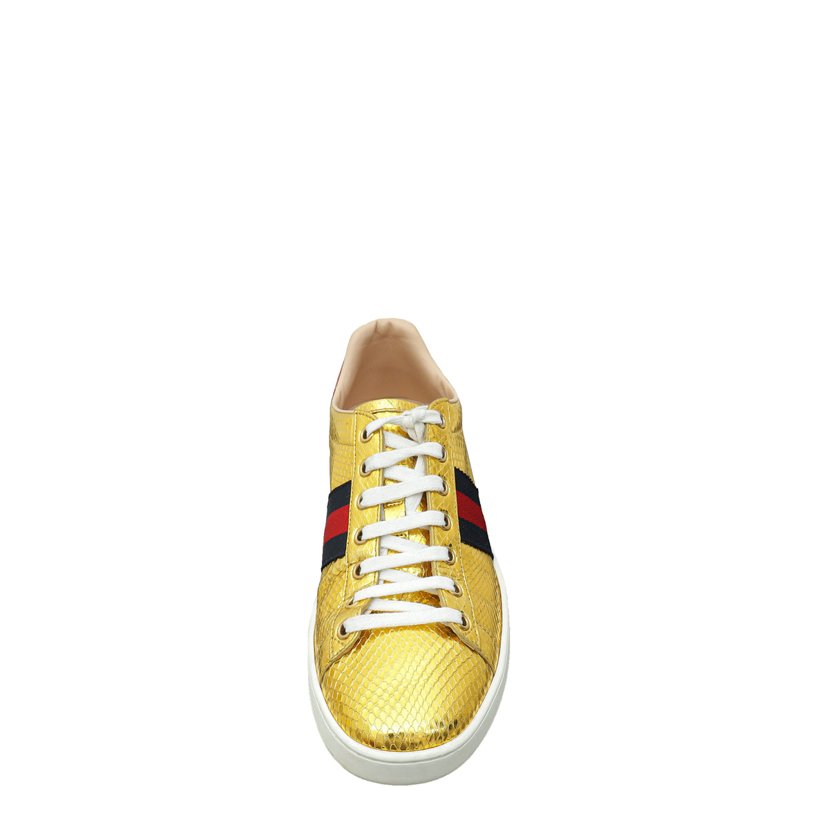 Gucci Gold Ace Metallic Python Sneaker 39.5