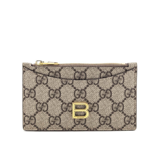 Gucci x Luxury Balenciaga Trending GG Supreme Monogram Beige Wallet Case