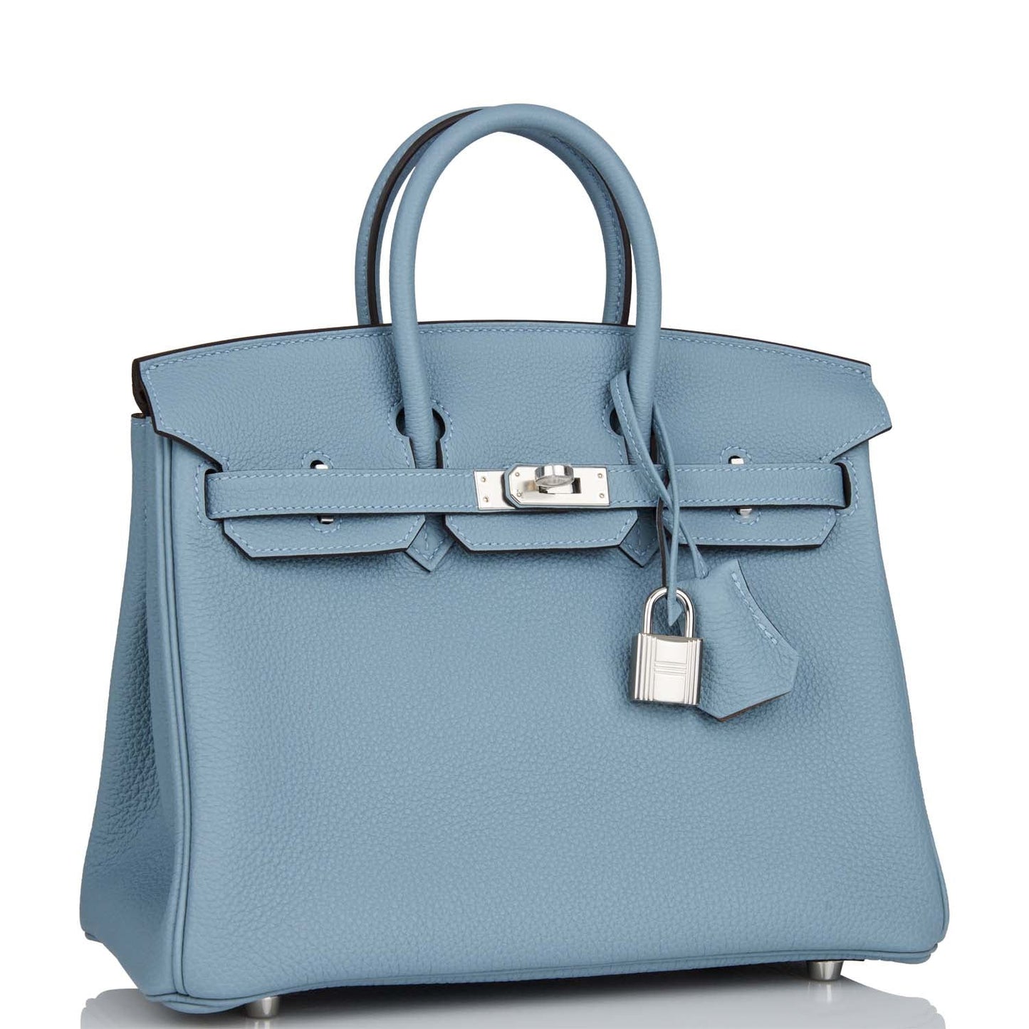 Hermes Birkin Bleu Lin Verso Togo Palladium Hardware Travel Bag 1 Lh