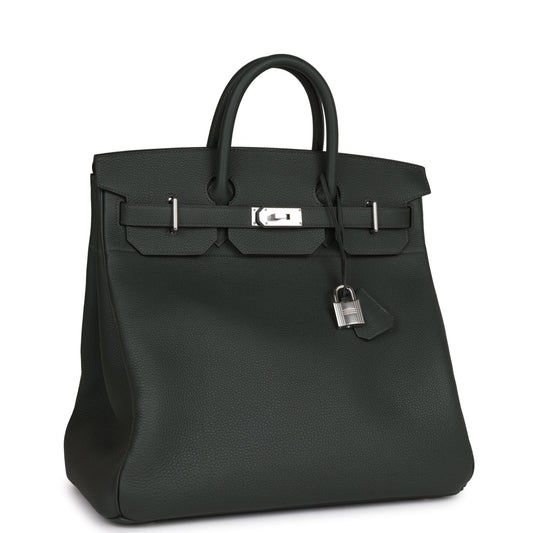 Hermes Hac Birkin Vert Fonce Togo Palladium Hardware Travel Travel Bag