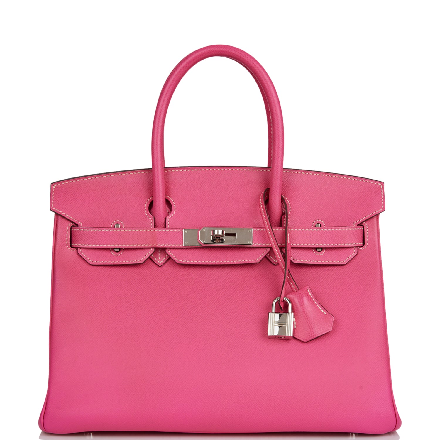 Hermes Birkin Rose Tyrien Candy Epsom Palladium Hardware Travel Bag