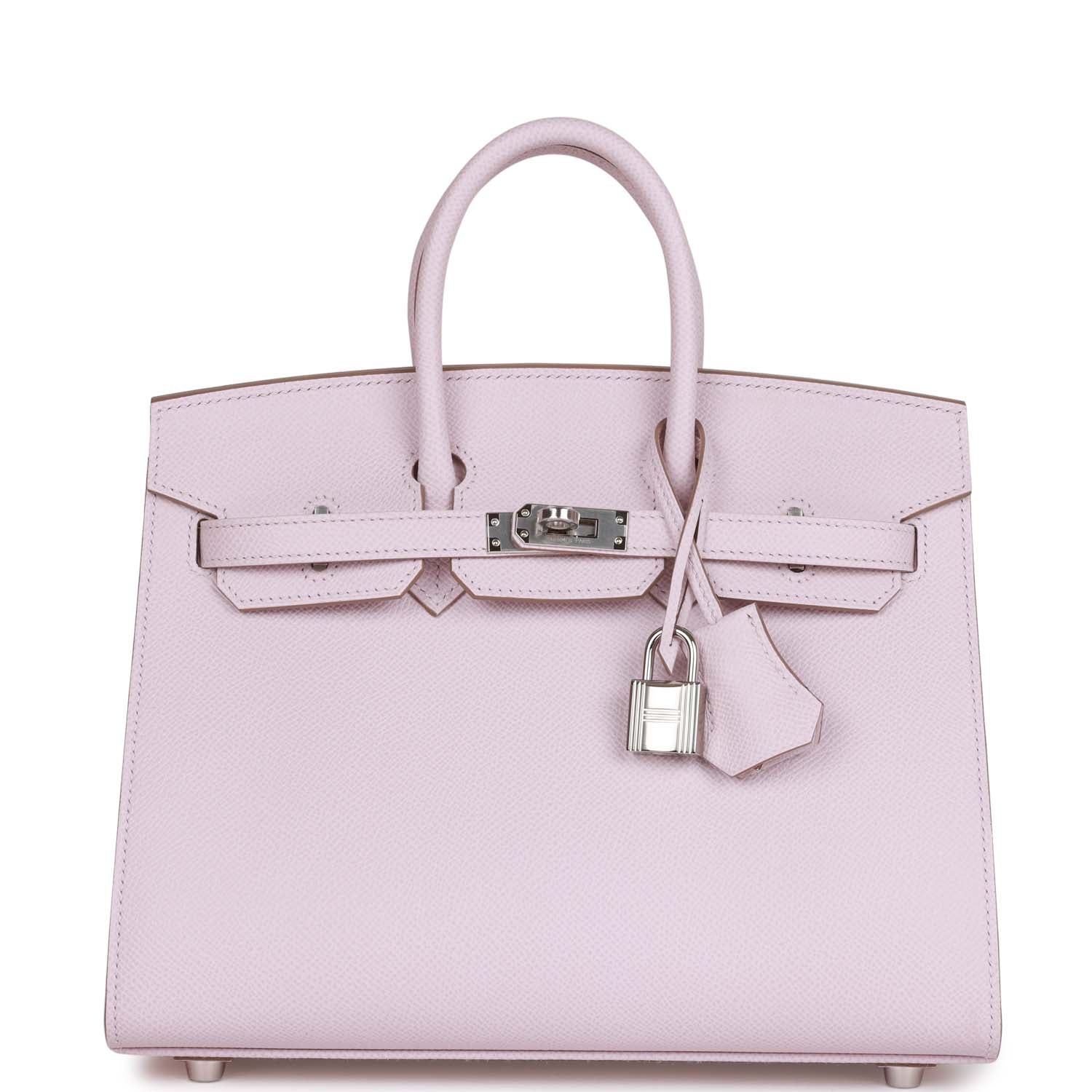 Hermes Birkin Sellier Mauve Pale Epsom Palladium Hardware Handbag Travel Bag