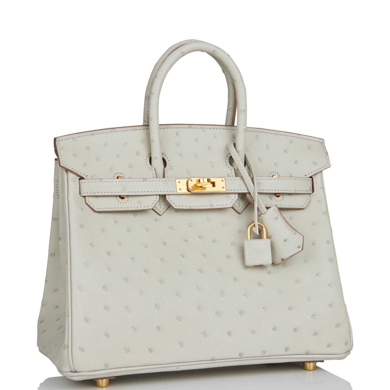 Hermes Birkin Gris Perle Ostrich Hardware Handbag Gold Travel Bag Hardware 1
