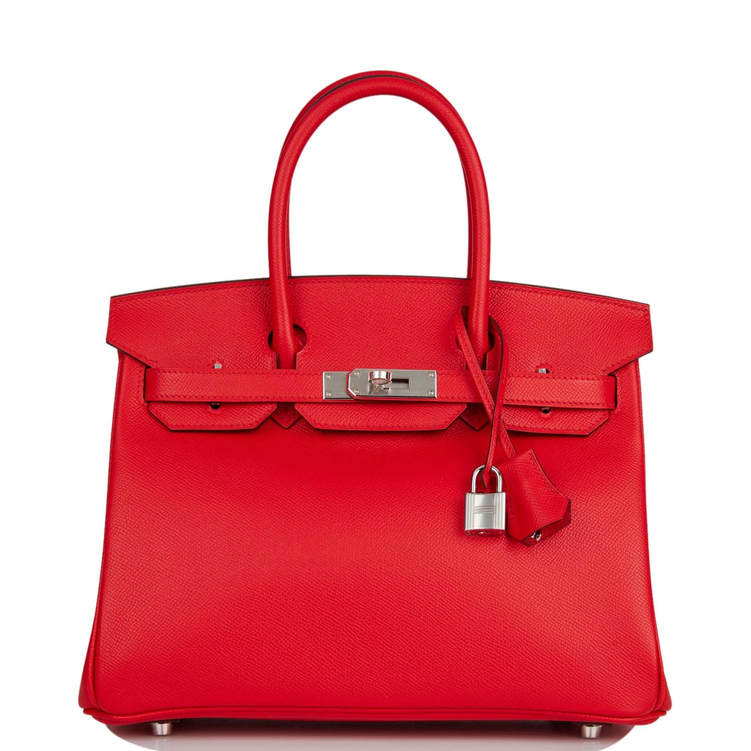 Hermes Birkin Rouge De Coeur Epsom Palladium Hardware Travel Bag