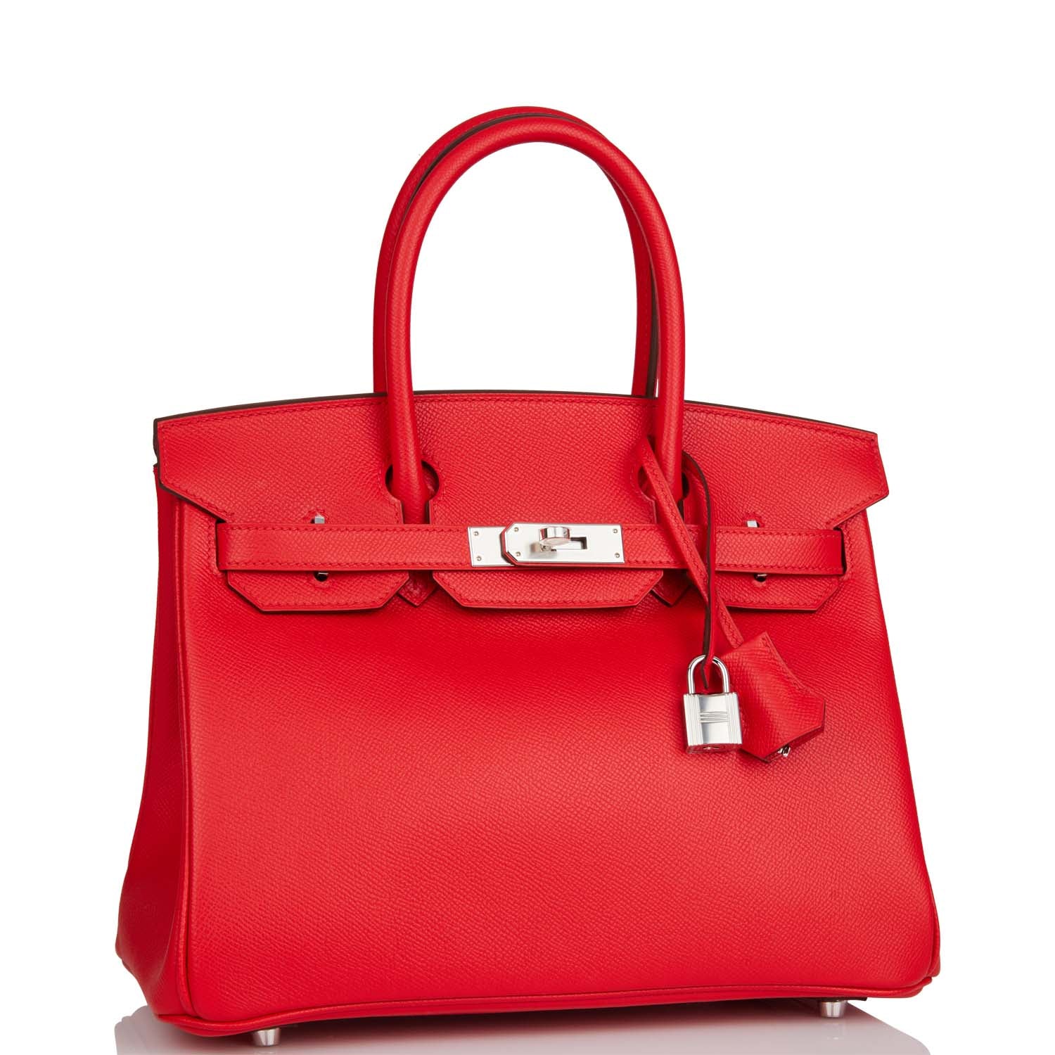 Hermes Birkin Rouge De Coeur Epsom Palladium Hardware Travel Bag