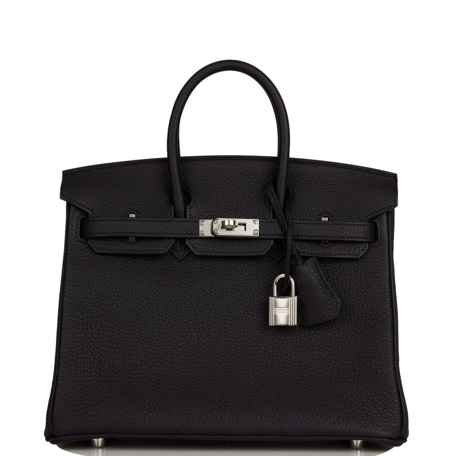 Hermes Birkin Togo Palladium Hardware Handbag Black Travel Bag 38