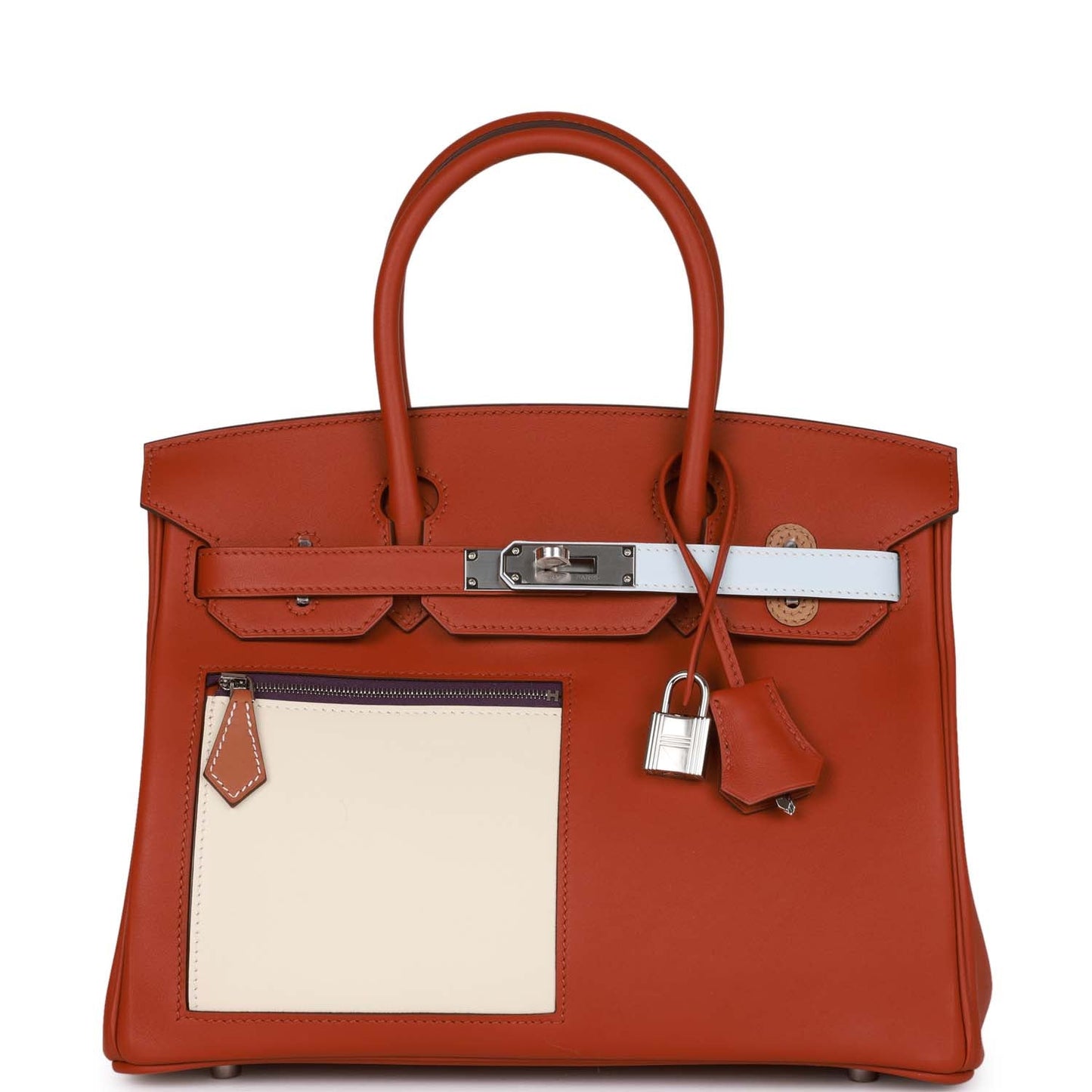 Hermes Colormatic Birkin Cuivre Nata And Bleu Brume Swift Travel Bag